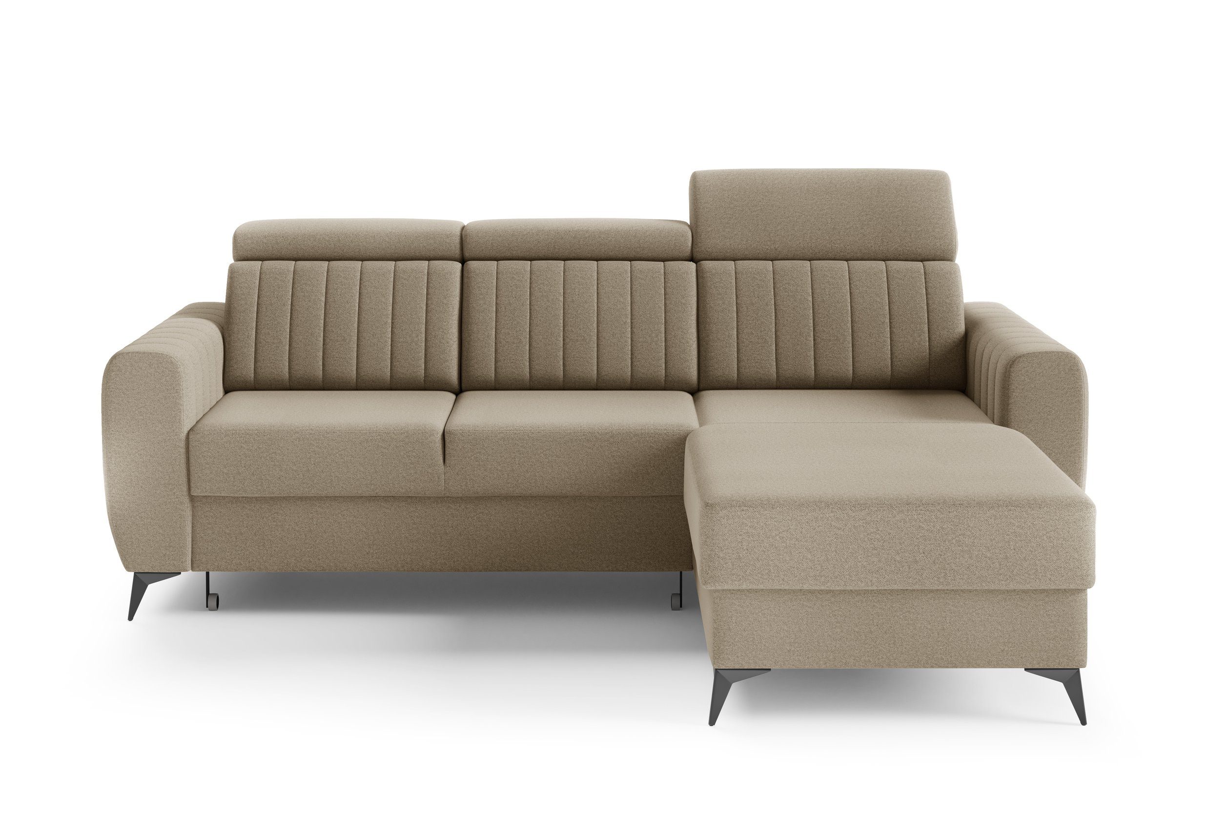 MOEBLO Ecksofa MOSTA I, Couch für Wohnzimmer, Schlafsofa Sofagarnitur Sofa Eckcouch L-Form Wohnlandschaft, Verstellbaren Kopfstützen - (BxHxT): 238x93/109x176 cm, mit Bettkasten und Schlaffunktion