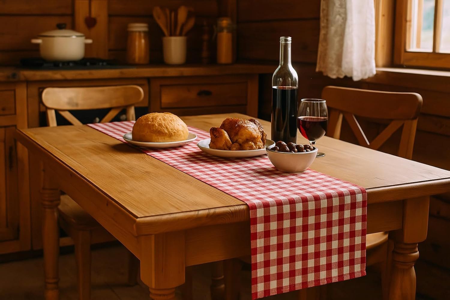 Tischdecke kariert Landhausstil Bauernkaro 100% Baumwolle