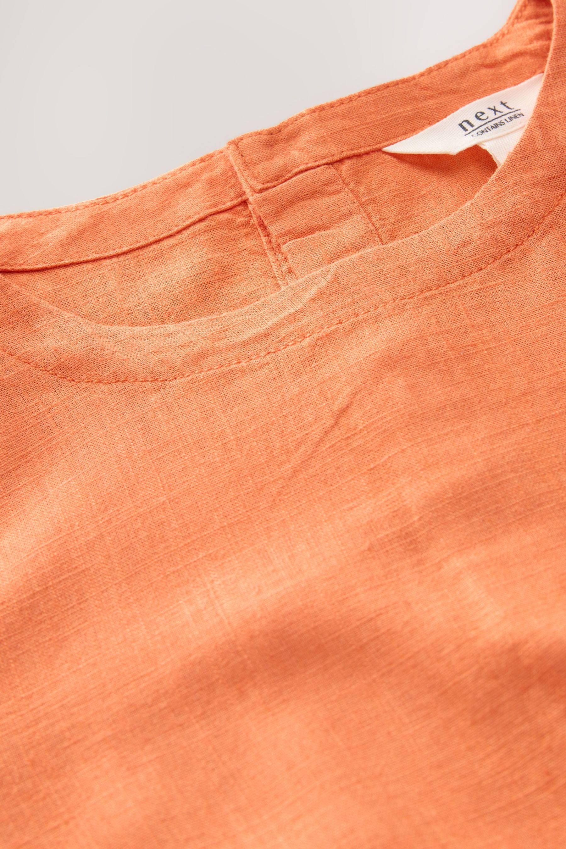 Next T-Shirt Kurzärmeliges, kastiges T-Shirt mit Leinenanteil (1-tlg) günstig online kaufen