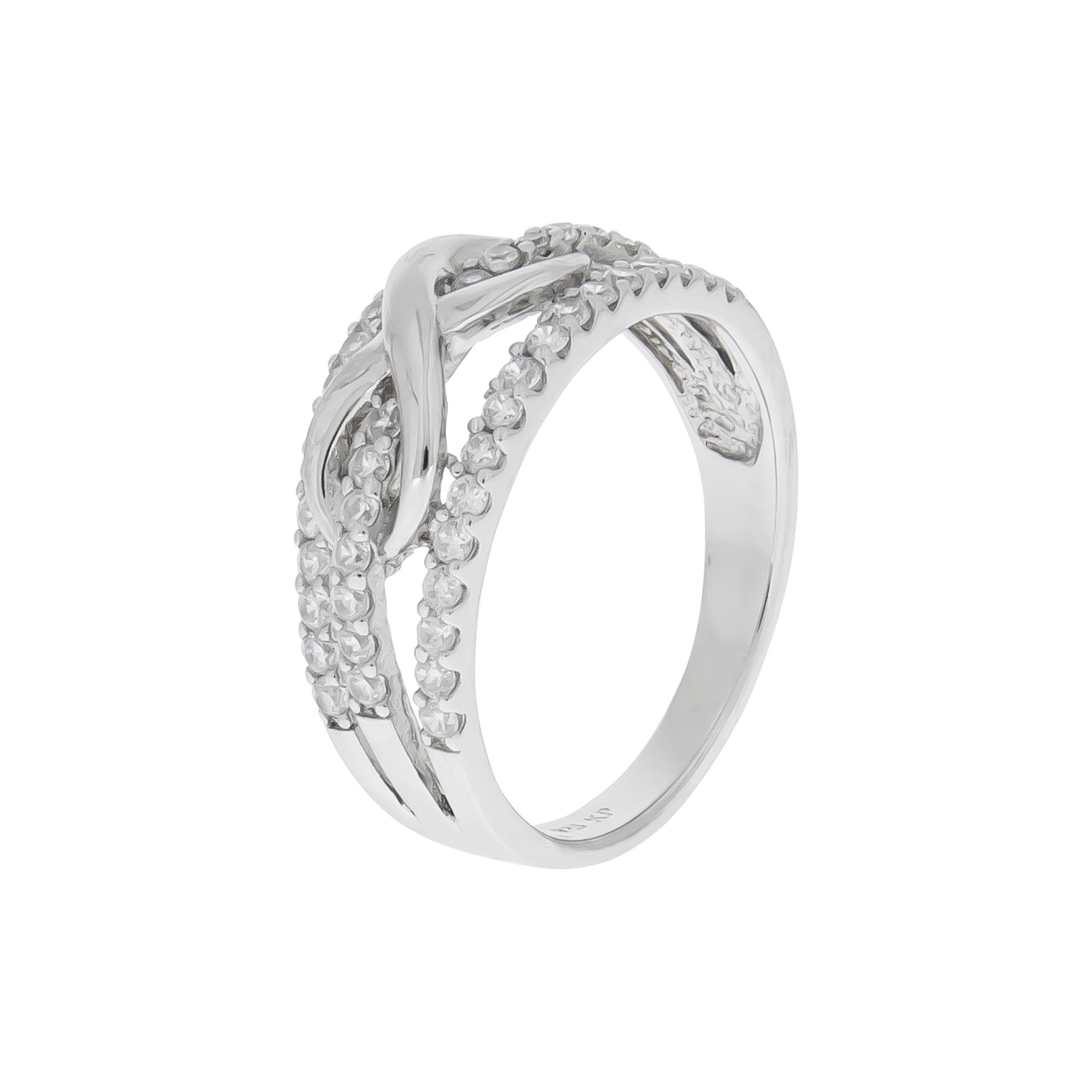 Zeeme Fingerring 925/- Sterling Silber mattiert Zirkonia