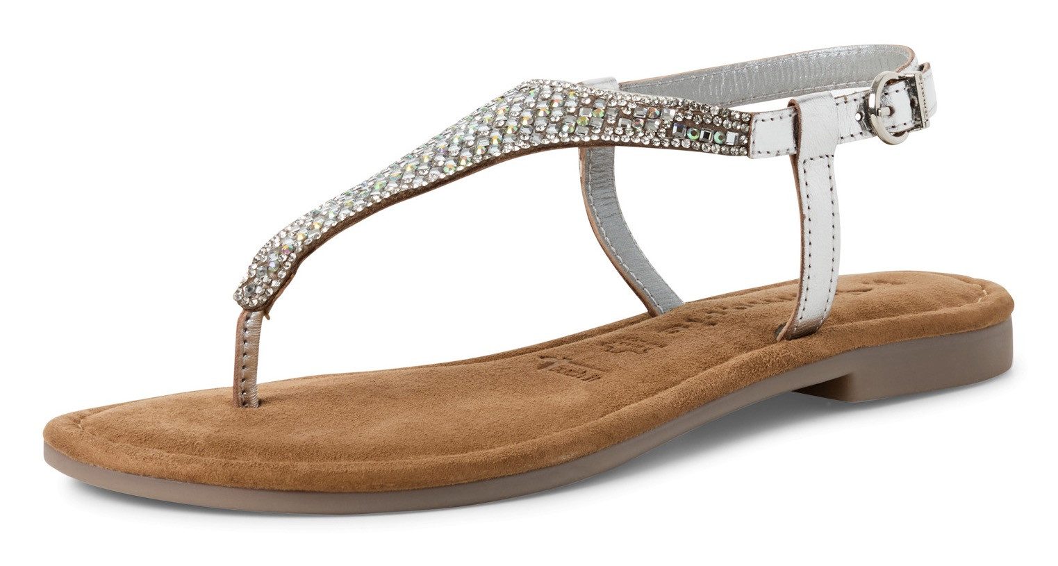 Tamaris Riemchensandale, Sandalette, Sommerschuh, Festtagsschuh, funkelnde Strasssteinchen