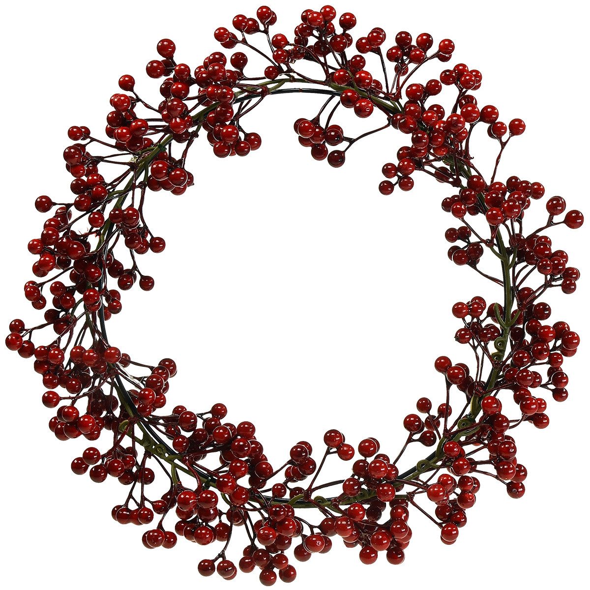 Winterliche Kunstpflanze Weihnachtsdeko Beerenkranz Rot Festliche Türkranz, Florists Products, Höhe 3 cm