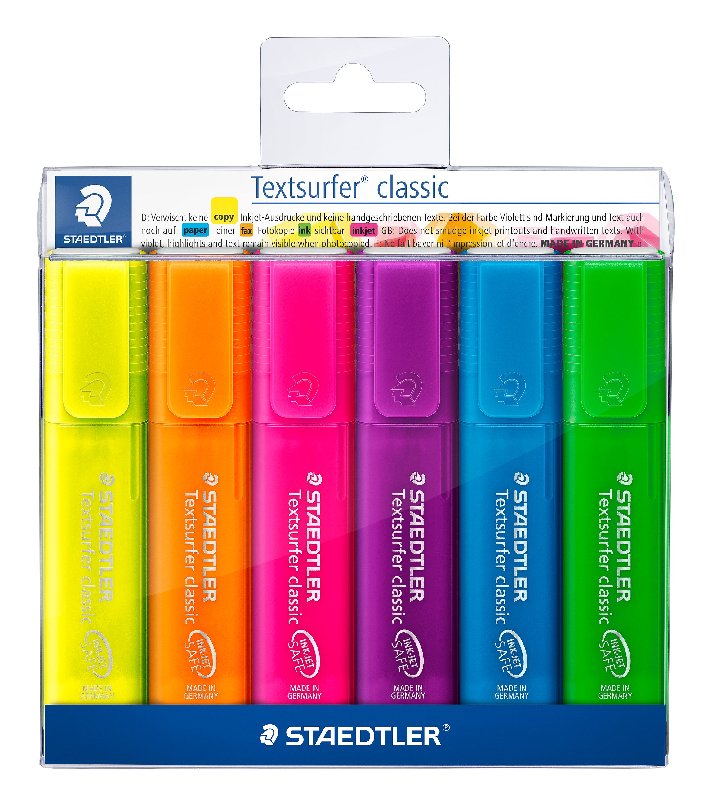 STAEDTLER Marker Textsurfer classic farb.sort. 364 P WP6 6 Stück Leuchtstift, INK JET SAFE