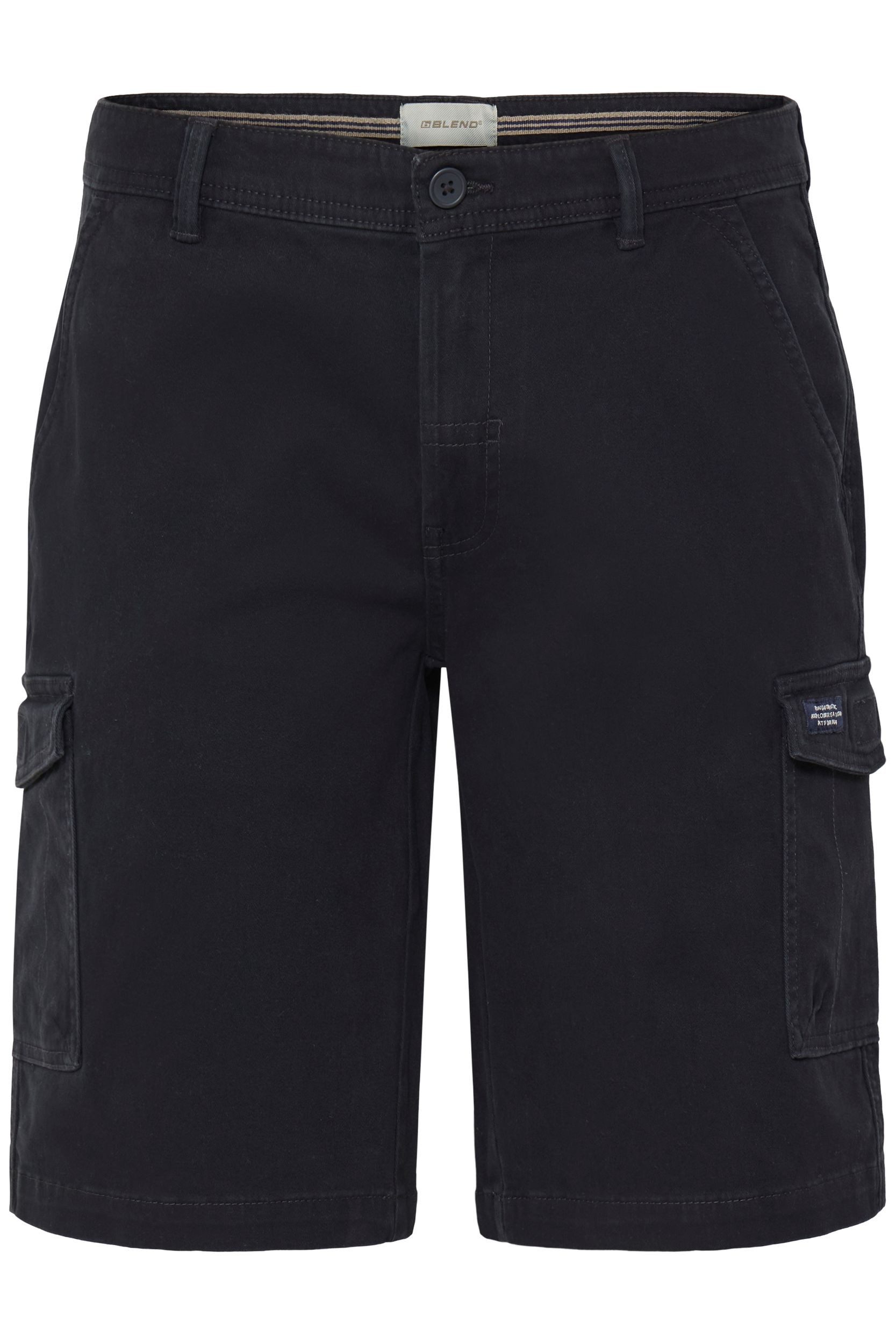 Blend Cargoshorts Cargotaschen Zip Fly Normale Bundhöhe für Herren (1-tlg) Baumwolle Normal Fit Einfarbig atmungsaktiv Reißverschluss