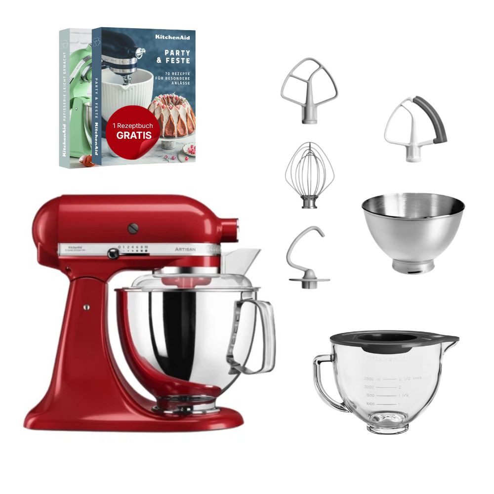 KitchenAid Küchenmaschine KitchenAid 4,8 L 5KSM175 Artisan Glasset mit Glasschüssel