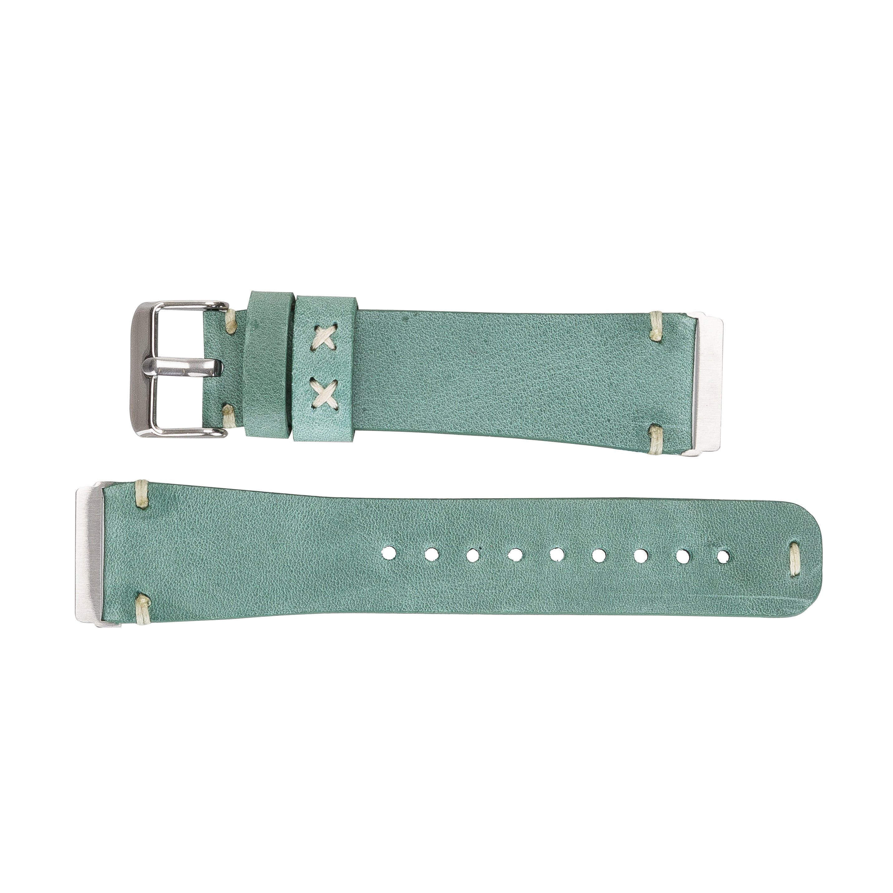 Sense Fitbit Armband 3 Versa Ersatzarmband Leather 4 2 Renna TÜRKIS / Leder / & Smartwatch-Armband Echtes