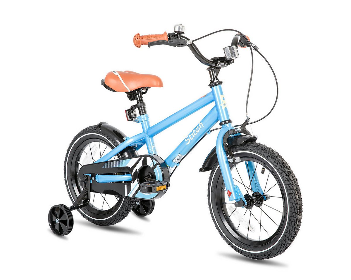 JOYSTAR Kinderfahrrad Totem 12/14/16/18/20 Zoll Kinderfahrrad für 3-13 jährige Jungen, mit Stützräder, Kotflügel, Front and rear dual brakes, Reflektorplatte