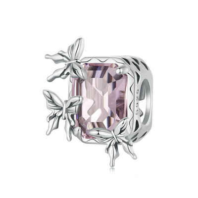 POCHUMIDUU Bead 925 Sterling Silber Rosa Schmetterling diy Armband Perlen (1-tlg., Perlen für Armbänder und Halsketten), Geschenke für liebe Menschen