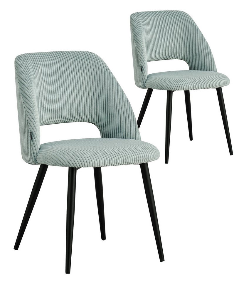 B&D home 4-Fußstuhl VICKY, Esszimmer Stühle, Polsterstühle, Küchenstühle, Wohnzimmerstühle (Set, 2 St), gepolstert, Stuhlbeine aus Metall oder Massivholz wählbar