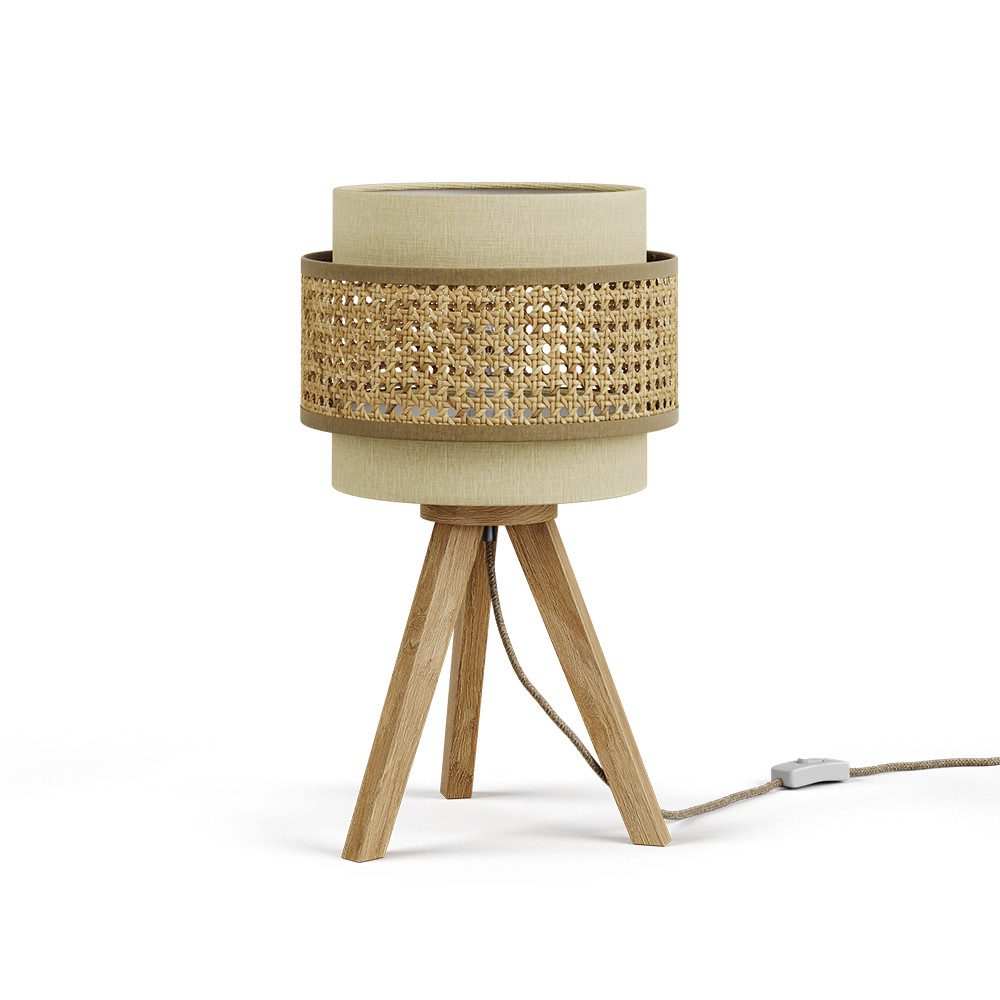 Vicco Nachttischlampe Morten, Rattan/Creme, 26 x günstig online kaufen