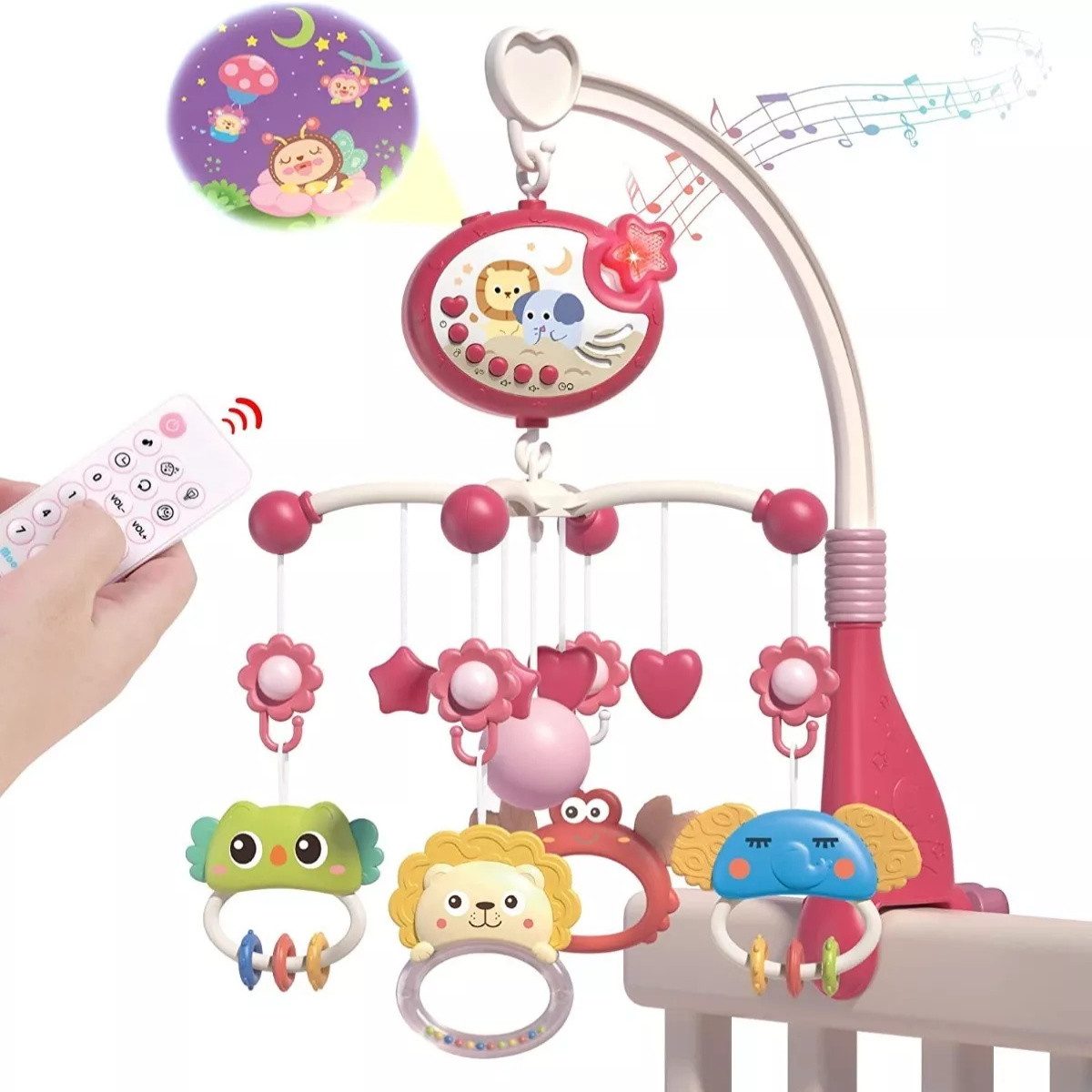Spielzeug-Musikinstrument Babyrassel Babybett Projektion Musikalische Fernsteuerung