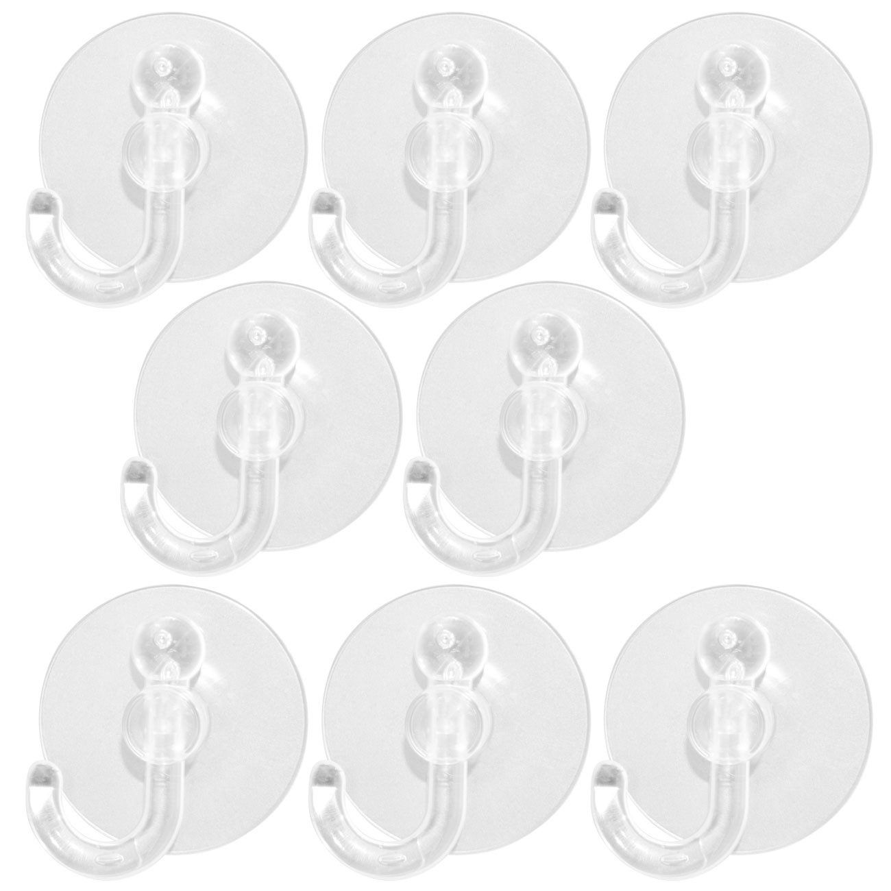 Storage solutions Wandhaken Saugnapfhaken 8er-Set, Ø 3,5 cm Transparent Ohne Bohren Saugnäpfe, (8-St., 8er-Set), 8-tlg. transparentes Saugnapfhaken-Set Ø 3,5cm für Fenster & Fliesen