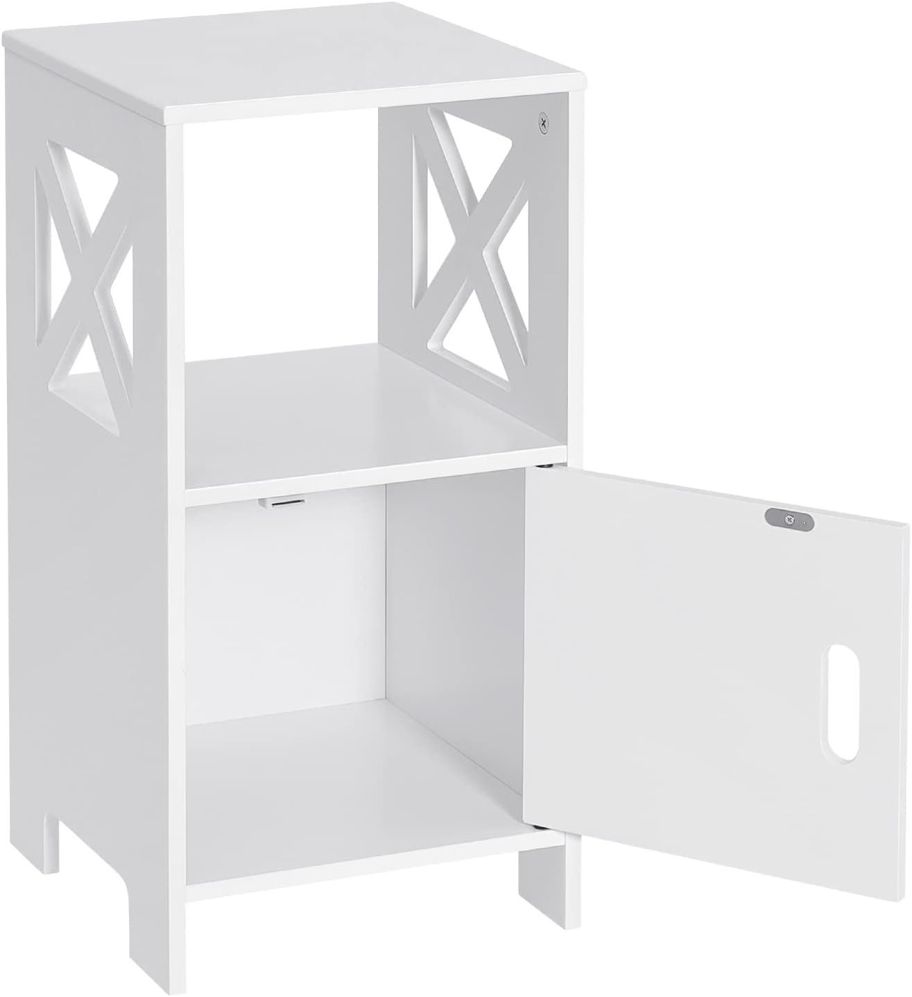 Woltu Nachttisch Weiß, Beistelltisch schmal modern cm, (1-St), 30x60x30