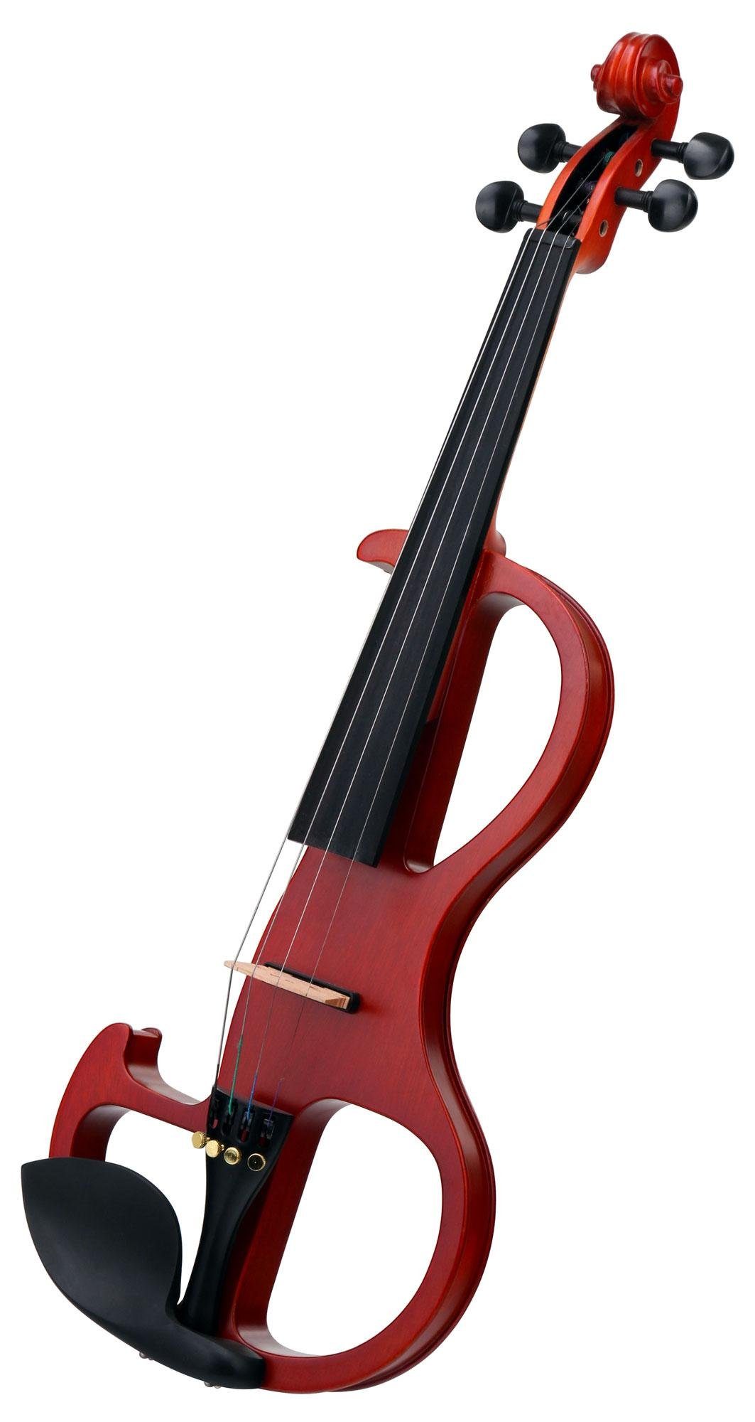 Classic Cantabile E-Violine EV-90BK E-Violine (E-Geige mit Tonabnehmer, Fichte/Ahorn/Ebenholz), Tonabnehmersystem mit 9V-Blockbatterie