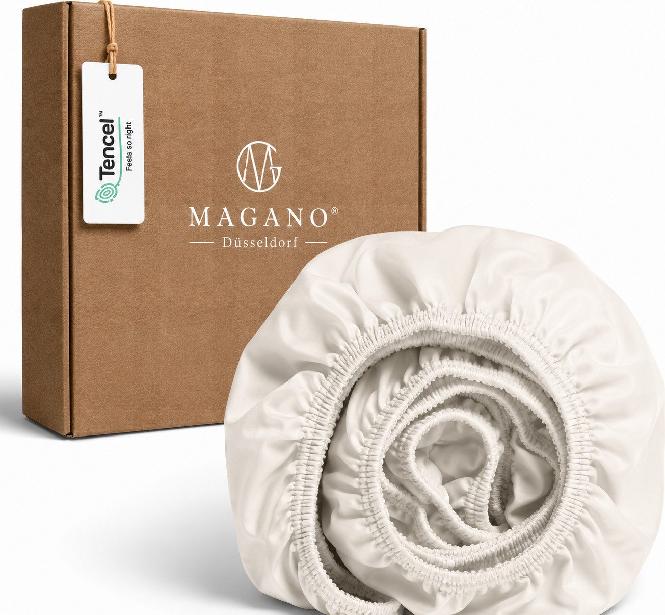 MAGANO Spannbettlaken, Luxus 100% TENCEL ™ Lyocell, Bettlaken, Gummizug: rundum, 400 TC Fadendichte, Hypoallergen, Thermoregulierend