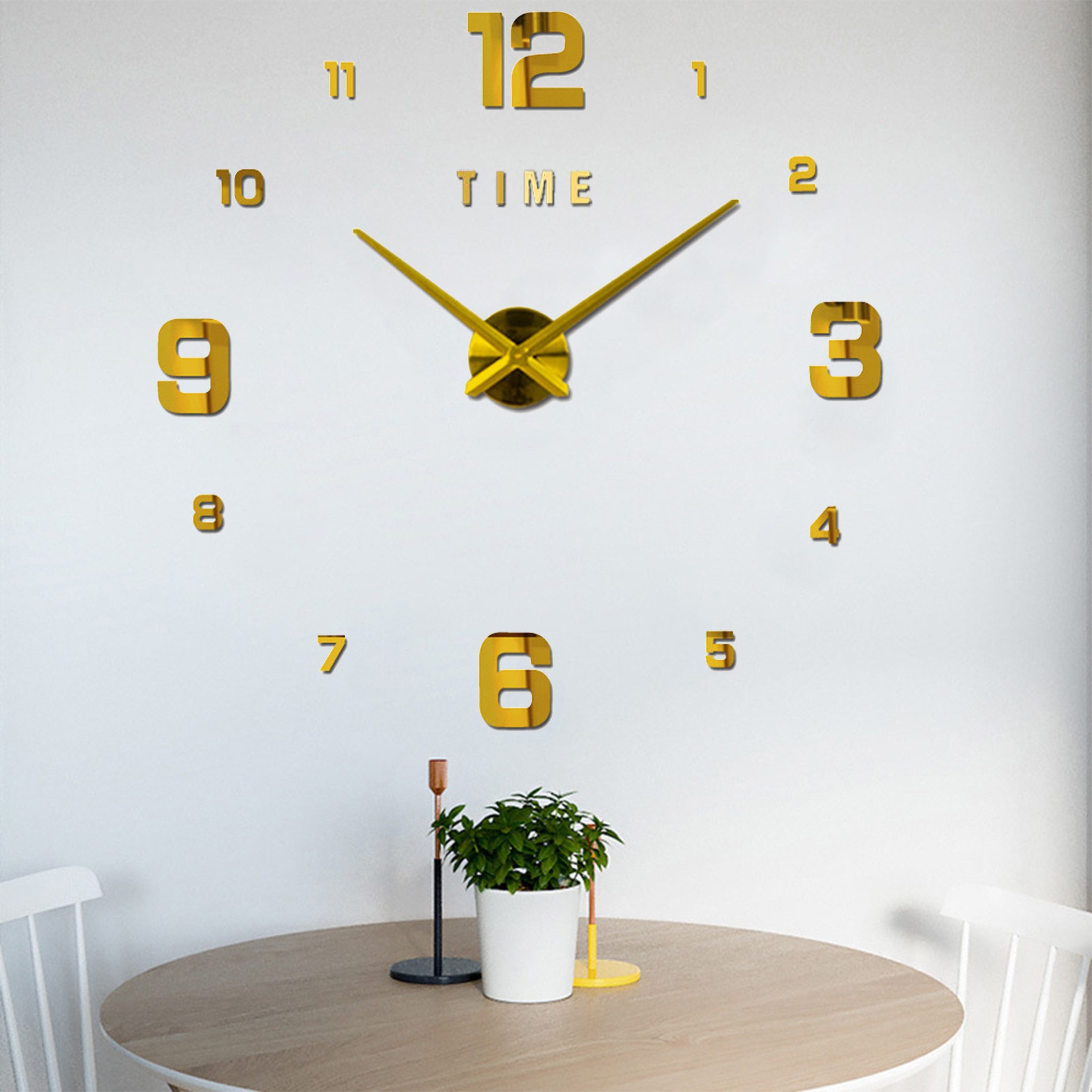KINSI Wanduhr Große dekorative 3D-Wanduhr,Große Digitaluhr,DIY-Wanduhr,100 cm-120 cm (Geeignet für Zuhause Wohnzimmer, Schlafzimmer Wanddekoration) – Bild 3 von 5