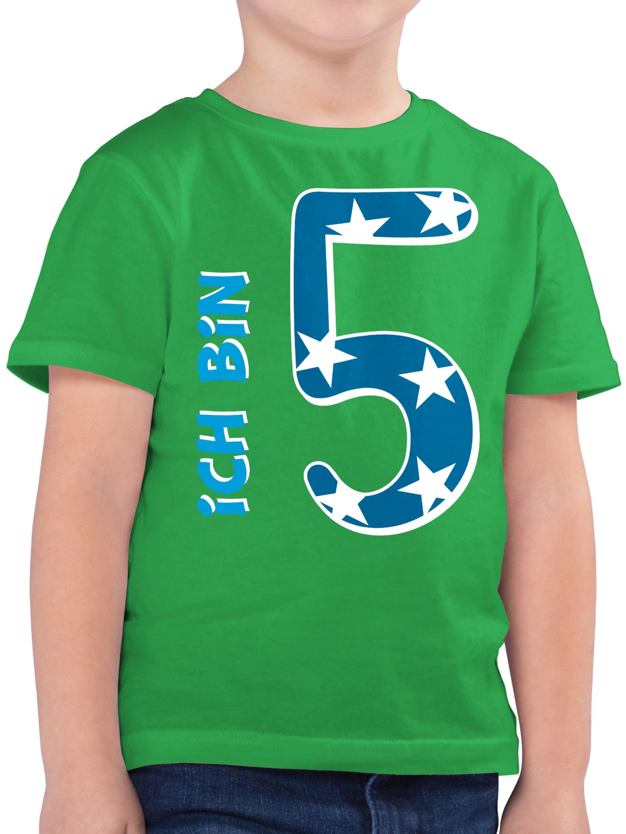 Shirtracer T-Shirt Ich bin fünf 5. Geburtstag 3 Grün