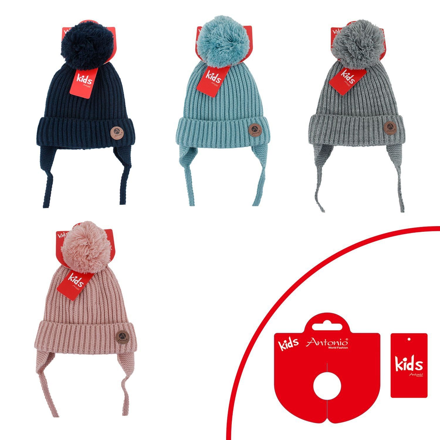 VewoTex Bommelmütze Kinder Winter Mütze » Bommelmütze für warme Ohren (Kein Set, 1-St., EInzeln) » Wintermütze » Kindermütze mit Bommel