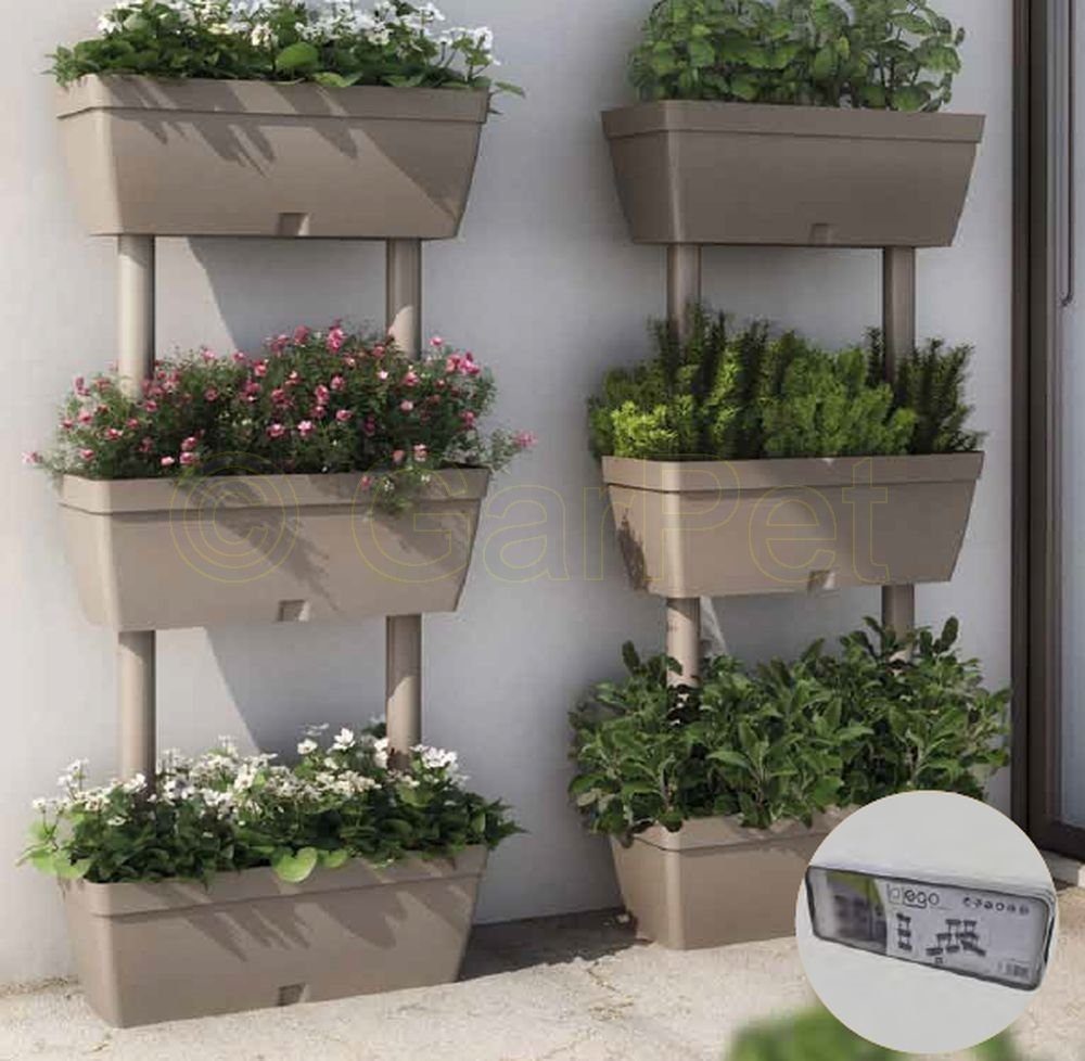 Blumenkasten Sichtschutz cm Pflanzkübel 3er Terrasse GarPet Set 100 Raumteiler