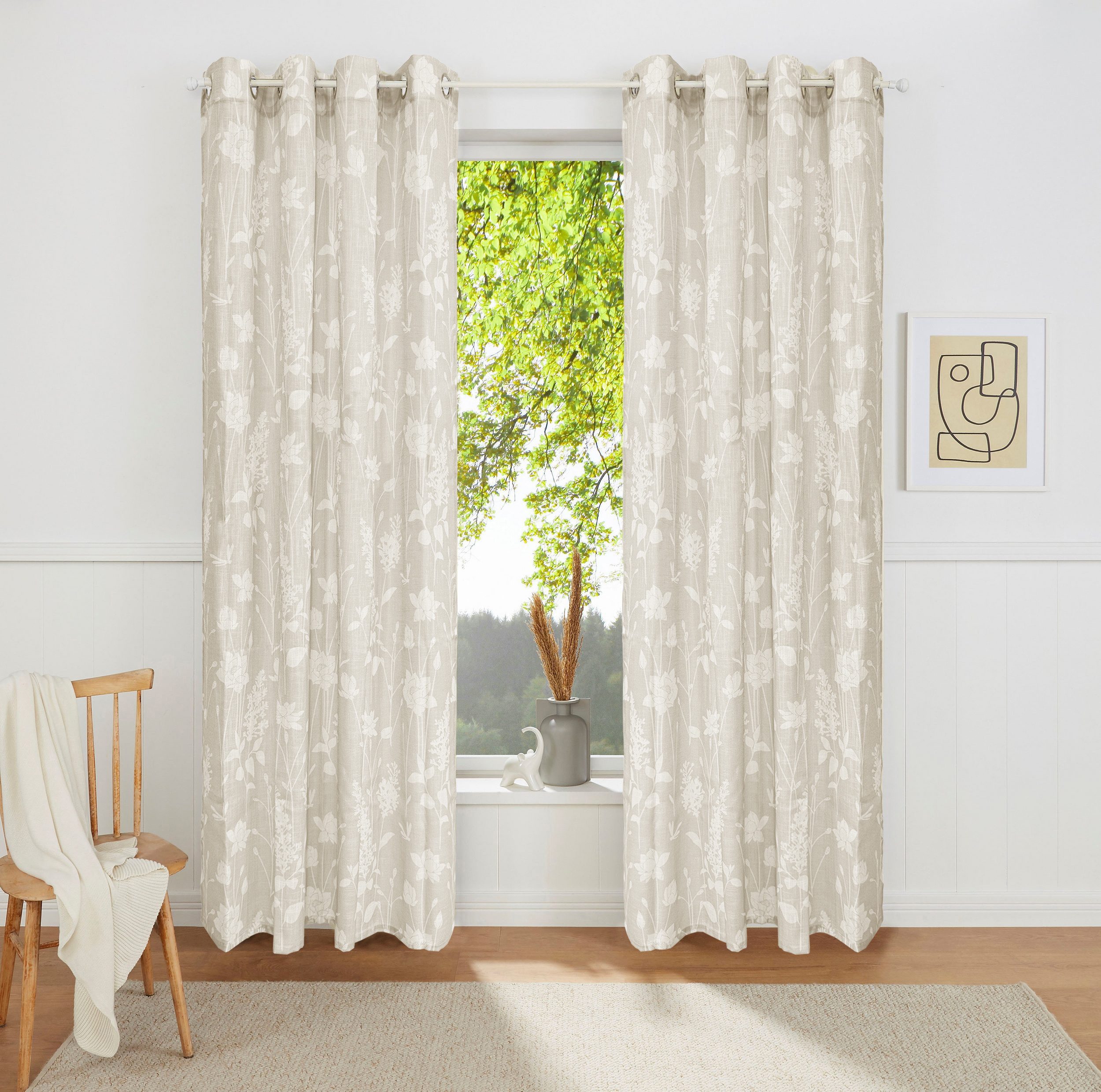 OTTO home Gardine Linnah (1 St), Ösen, halbtransparent, Polyester, halbtransparent, strukturiert, Wohnzimmer, Schlafzimmer, Esszimmer