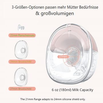 bioby Elektrische Doppelmilchpumpe, 3 Modi 180ml LED Babyflasche tragbar