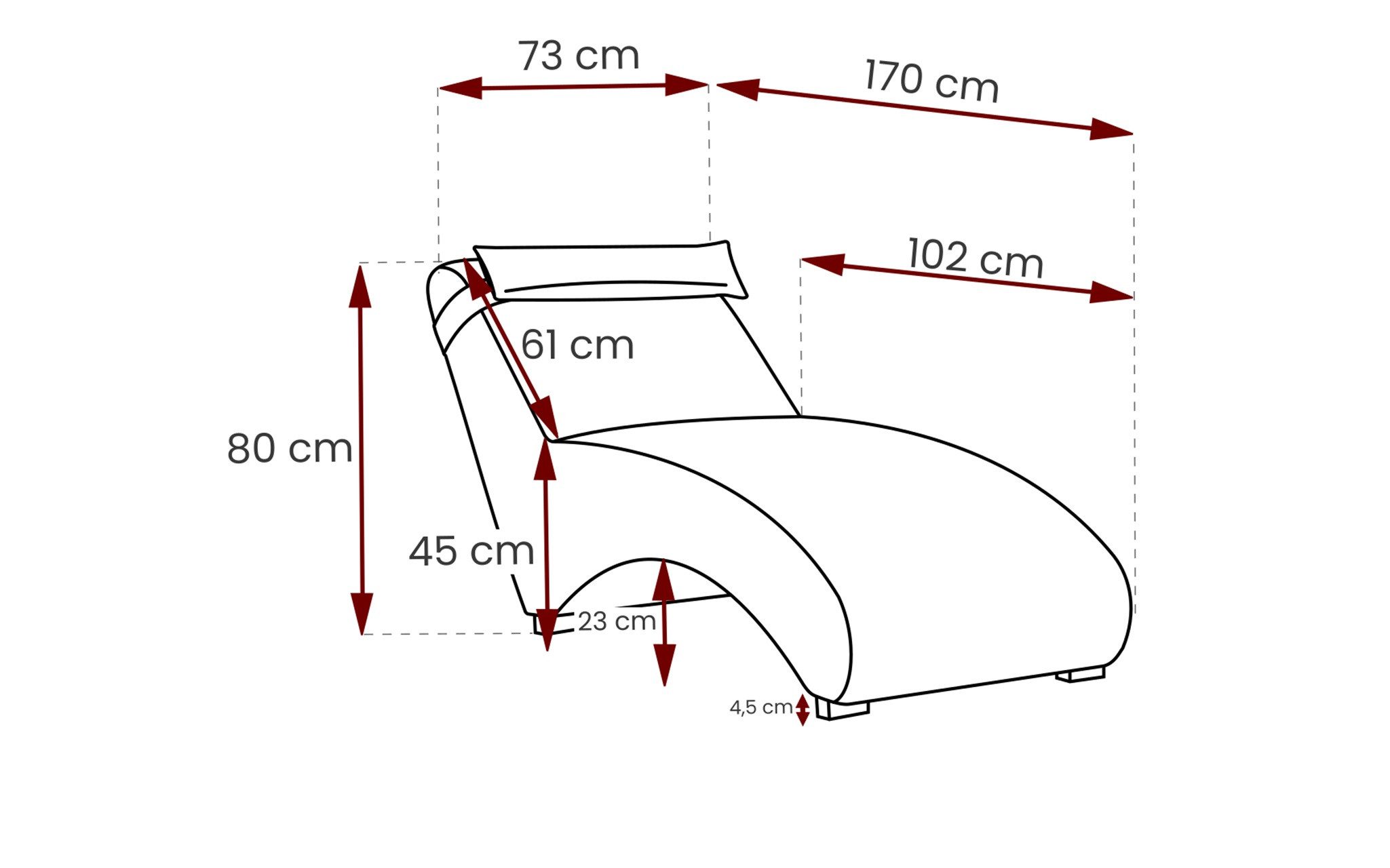 Fun Möbel Relaxsessel Relaxliege Liege Sessel ABRAMO in Stoff Lisbon (Plüsch oder Webstoff, Liege Rücken echt bezogen), inkl. Nackenkissen
