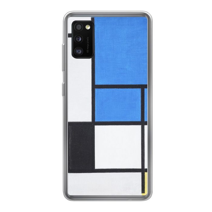 MuchoWow Handyhülle Komposition mit Blau Rot Schwarz Gelb und Grau - Piet Mondrian Handyhülle Samsung Galaxy A41 Smartphone-Bumper Print Handy