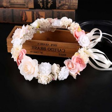 FIDDY Haarband Heukranz Braut farbenfroher Blumenschmuck, 1-tlg.