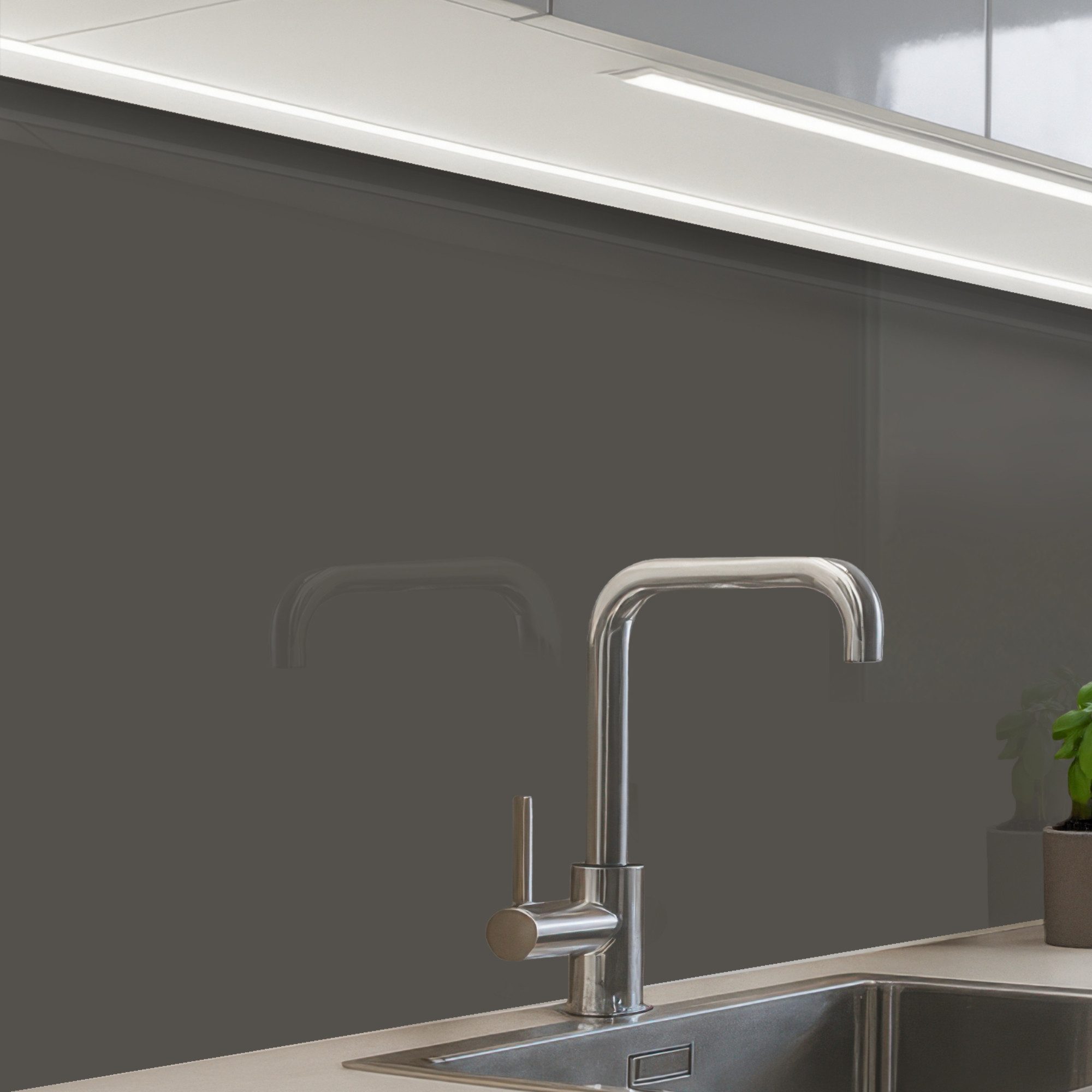 KitchenYeah Küchenrückwand selbstklebend Grau - Farben - Einfarbig, (1-tlg) günstig online kaufen