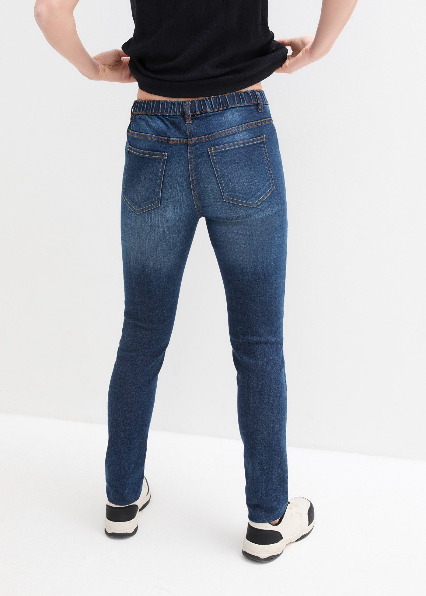 bonprix Jeansjeggings Slim Fit Passform, Mid Waist Schnitt, mit Bequembund