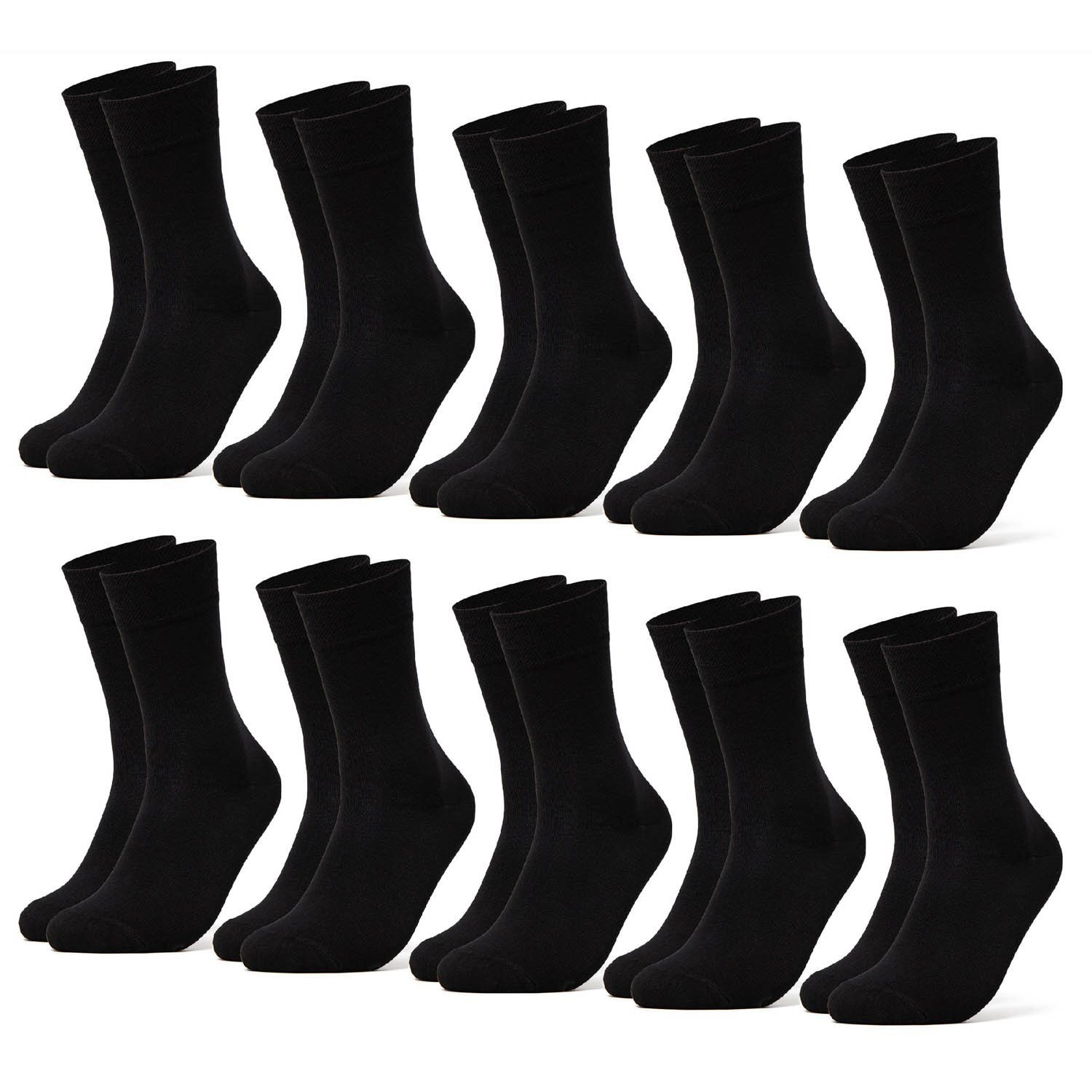 Herren Bambus Socken Blk OCCULTO Pack (Modell: (10-Paar) Basicsocken 10er Paule)