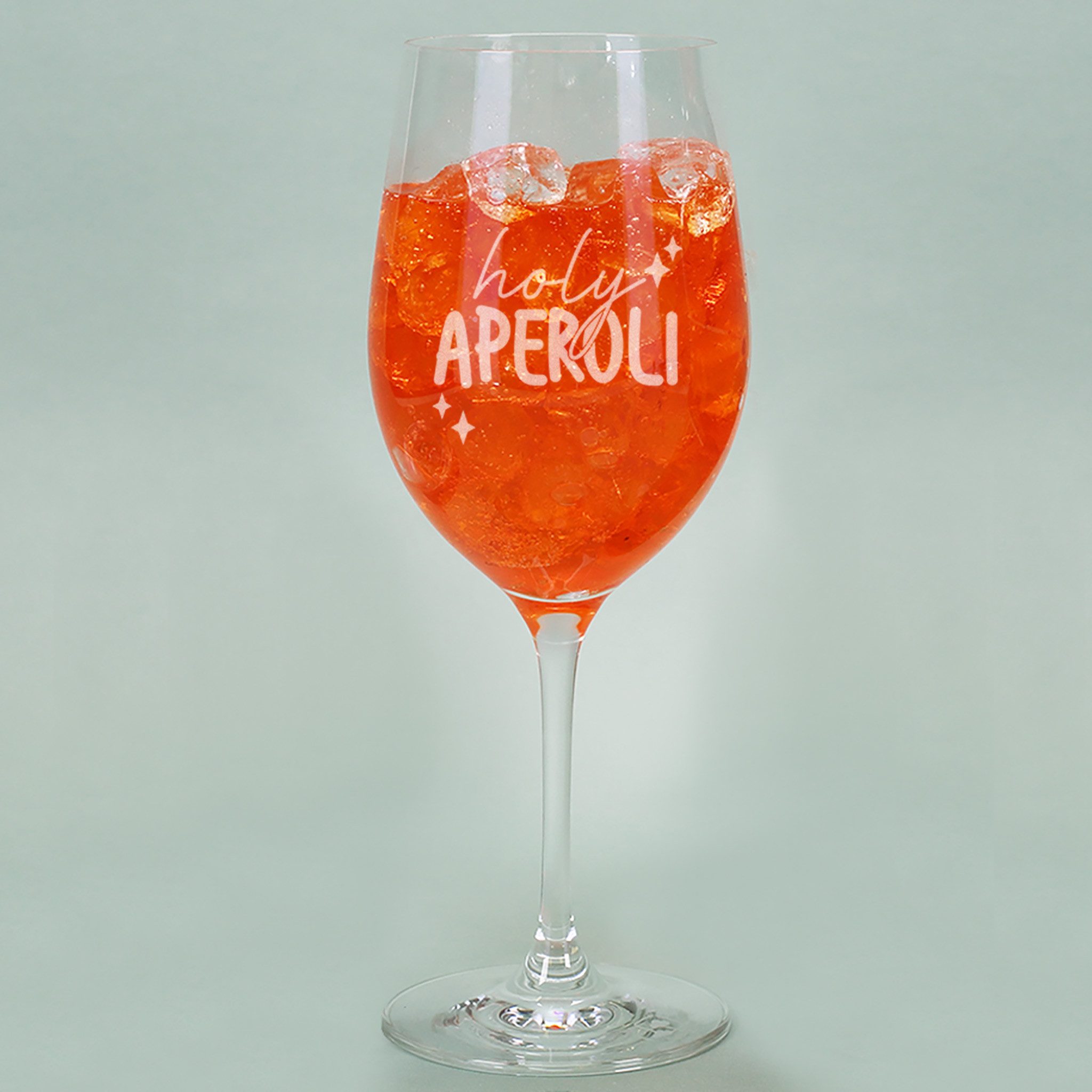 Herz & Heim Weinglas für Aperol Spritz mit Gravur, Teqton Glas, 430 ml, spülmaschinengeeignet, verschiedene Motive