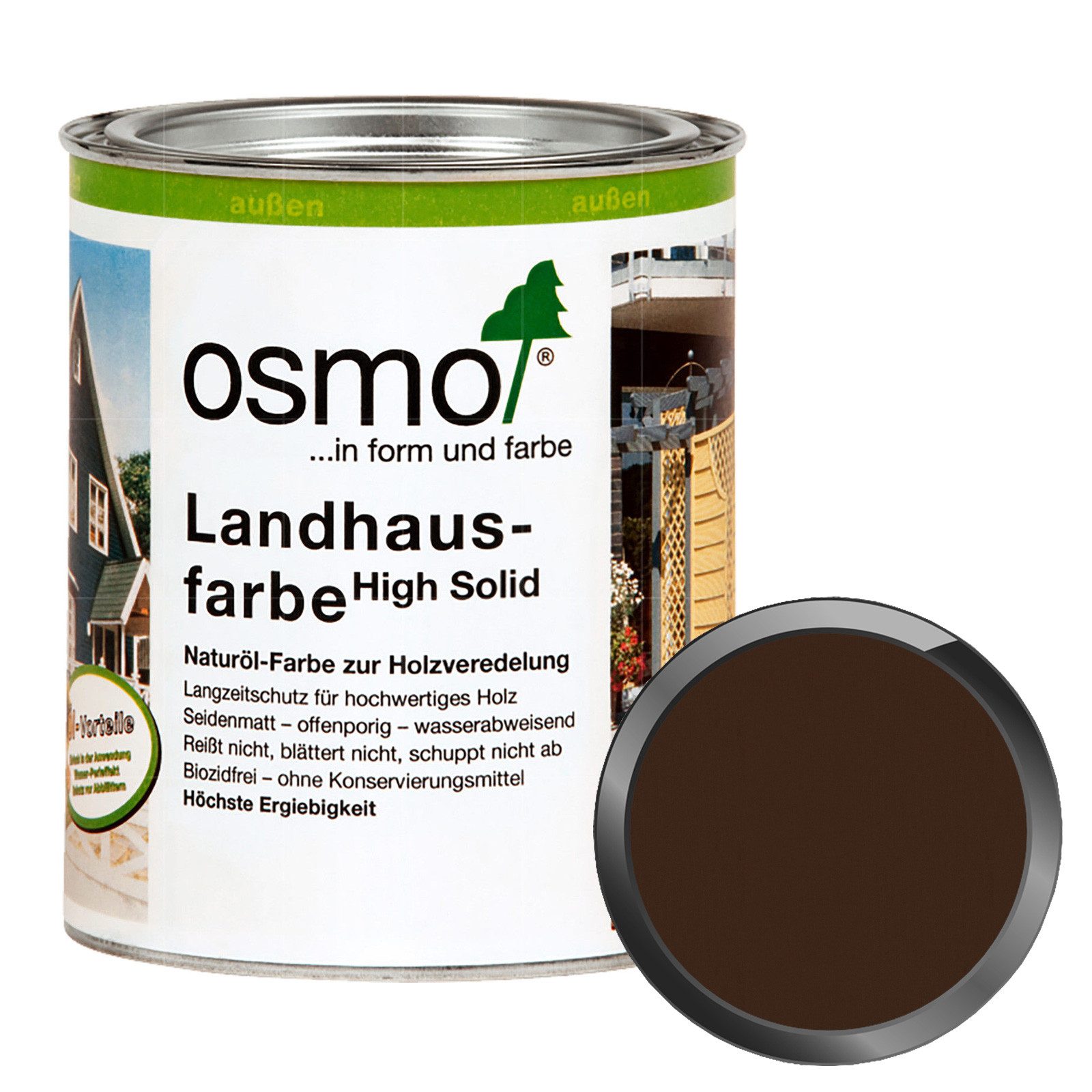 osmo Wetterschutzfarbe Landhausfarbe High Solid 0,75 LTR