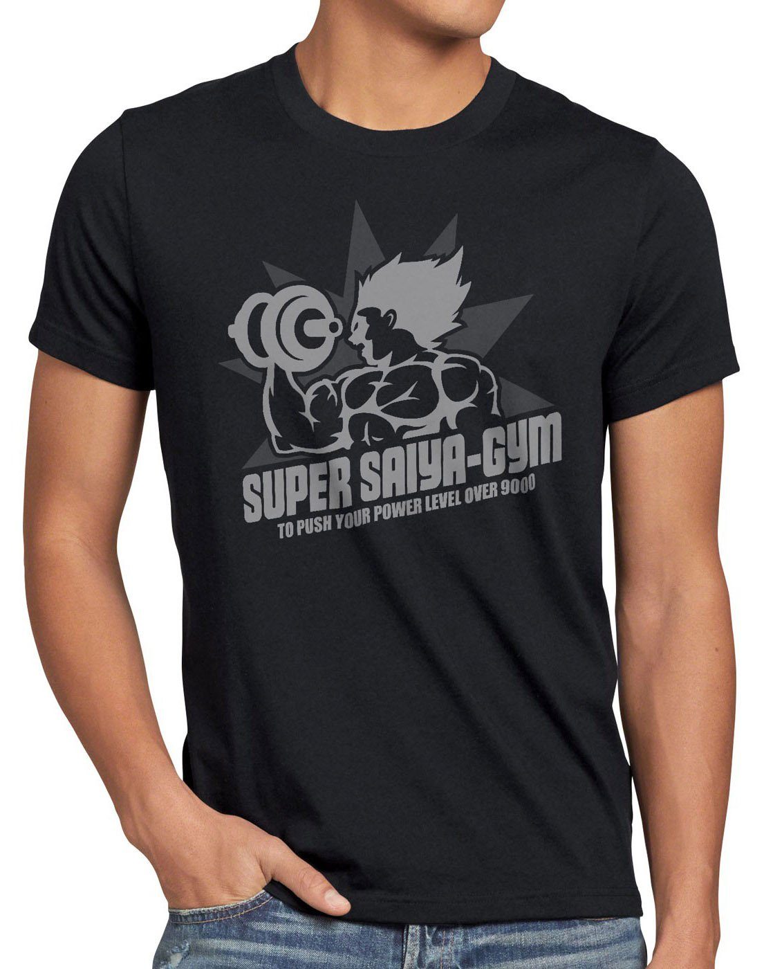 style3 Print-Shirt Herren songoku meister roshi Saiya Super T-Shirt dragonball fitness studio schwarz Gym z