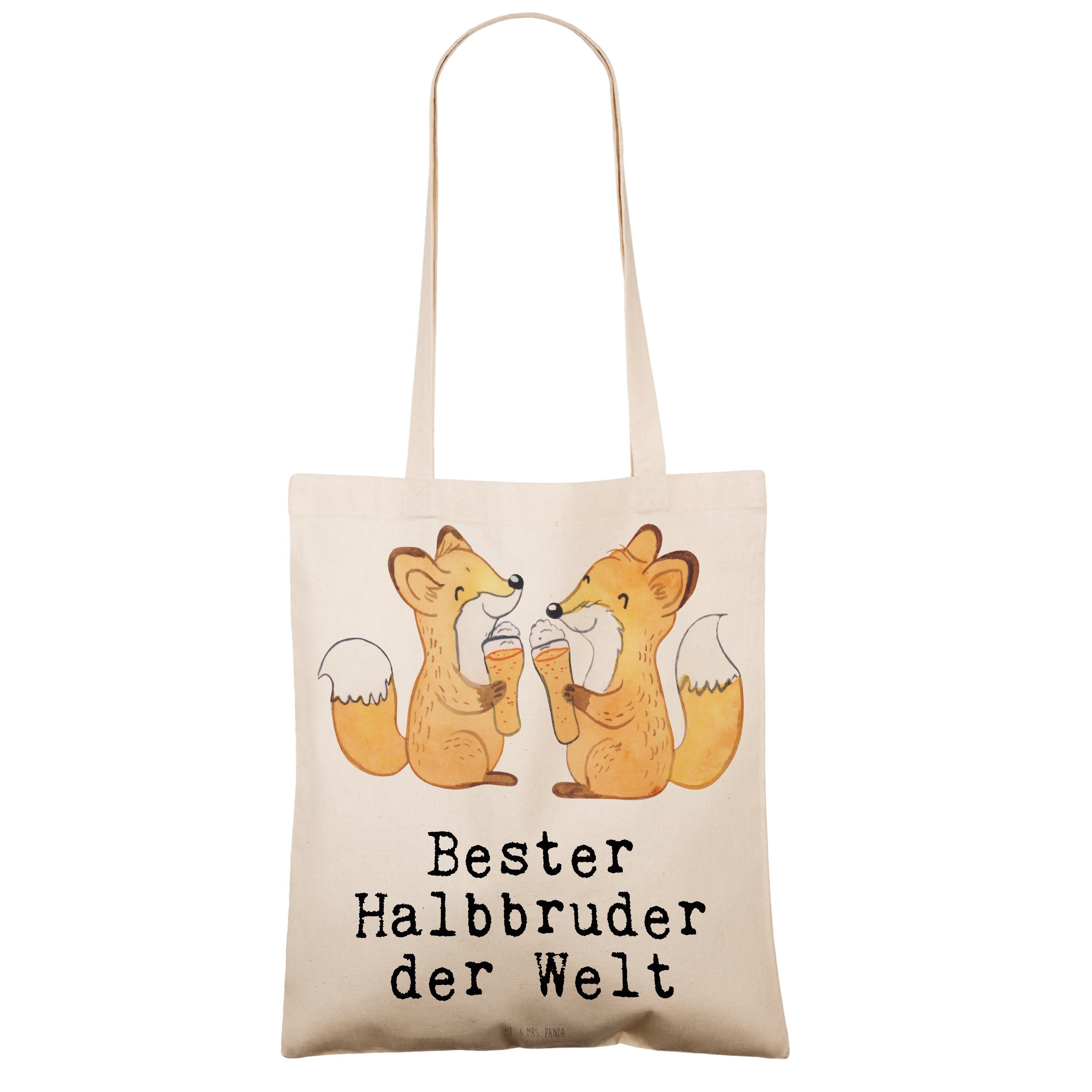 - Tragetasche Welt Halbbruder - Geschenk, Transparent & Mrs. (1-tlg) Bester Fuchs Panda der Mr. Jutebeutel