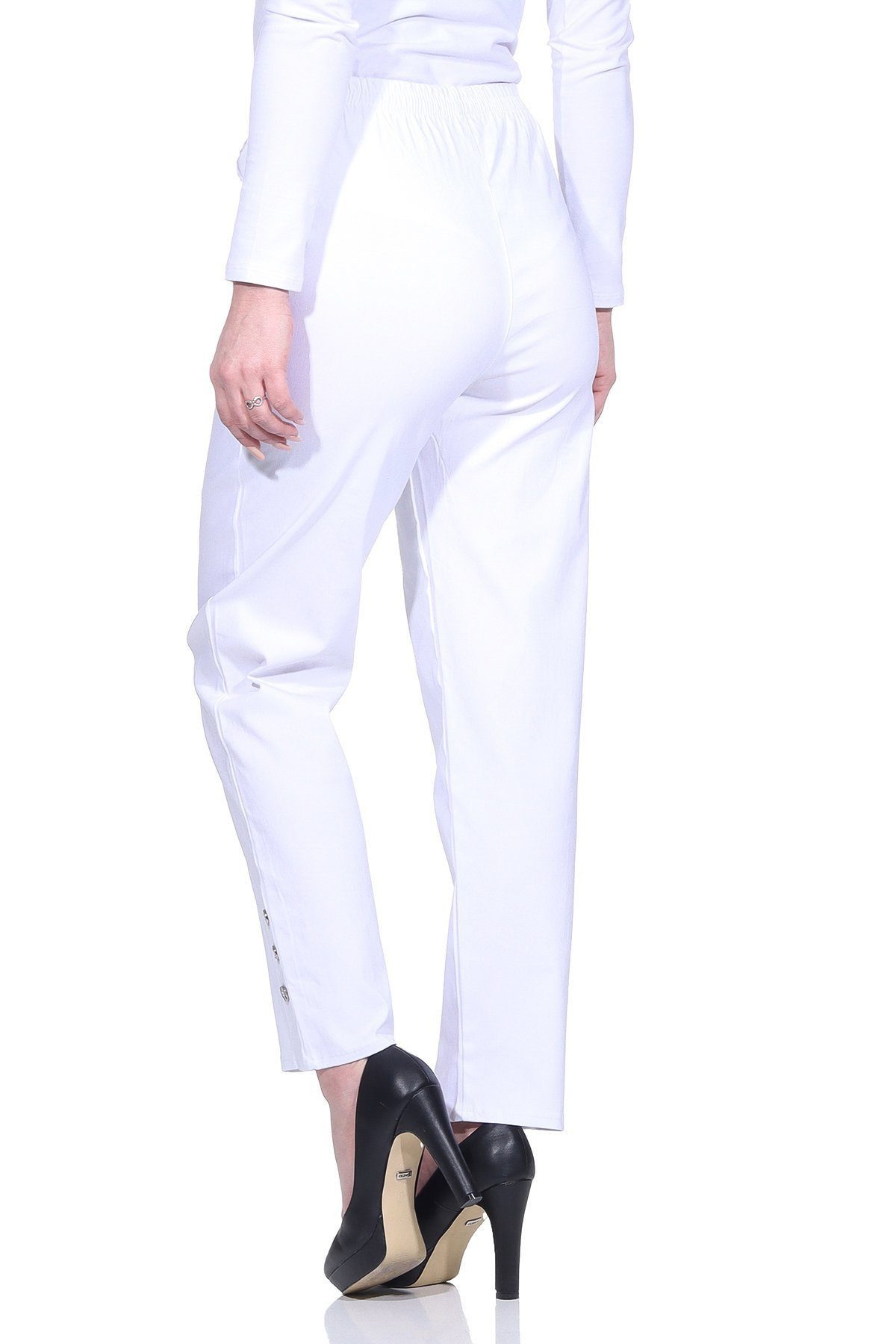 Cherry Berry Schlupfhose Damen Sommerhose luftig leichte Freizeithose mit Stretch elasticher Gummizug, in Unifarben, auch große Größen erhältlich