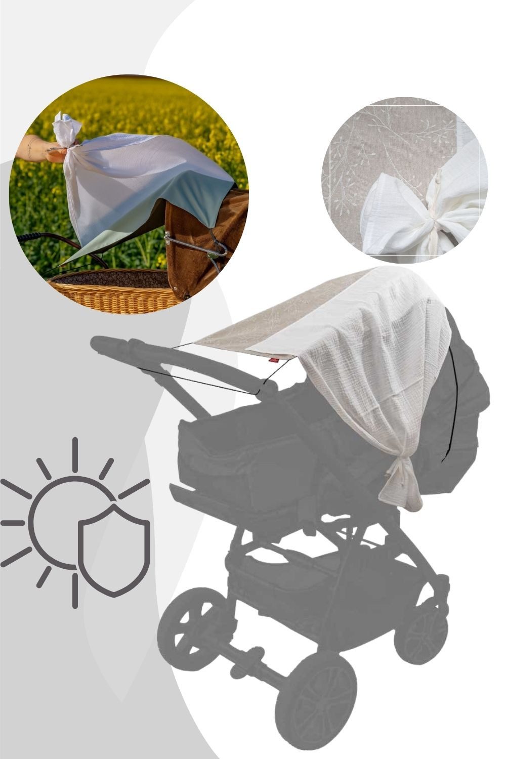 Levily Kinderwagen-Sonnenschutzhülle Sonnenschutzsegel Single