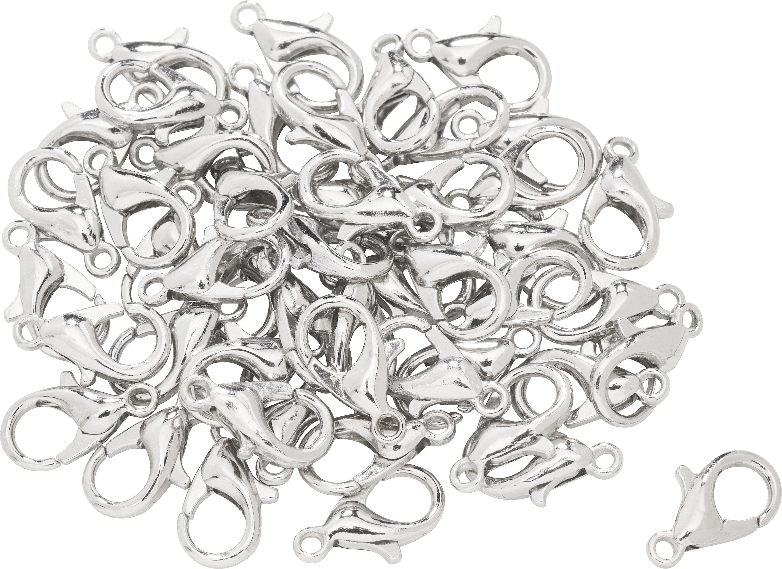 VBS XXL Schmuckset Karabinerverschlüsse, 12mm, versilbert