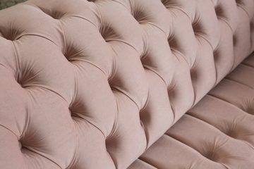 JVmoebel Chesterfield-Sofa Stoff Couch Wohnlandschaft Design Modern Sofas Sofa 3 Sitzer, Die Rückenlehne mit Knöpfen.