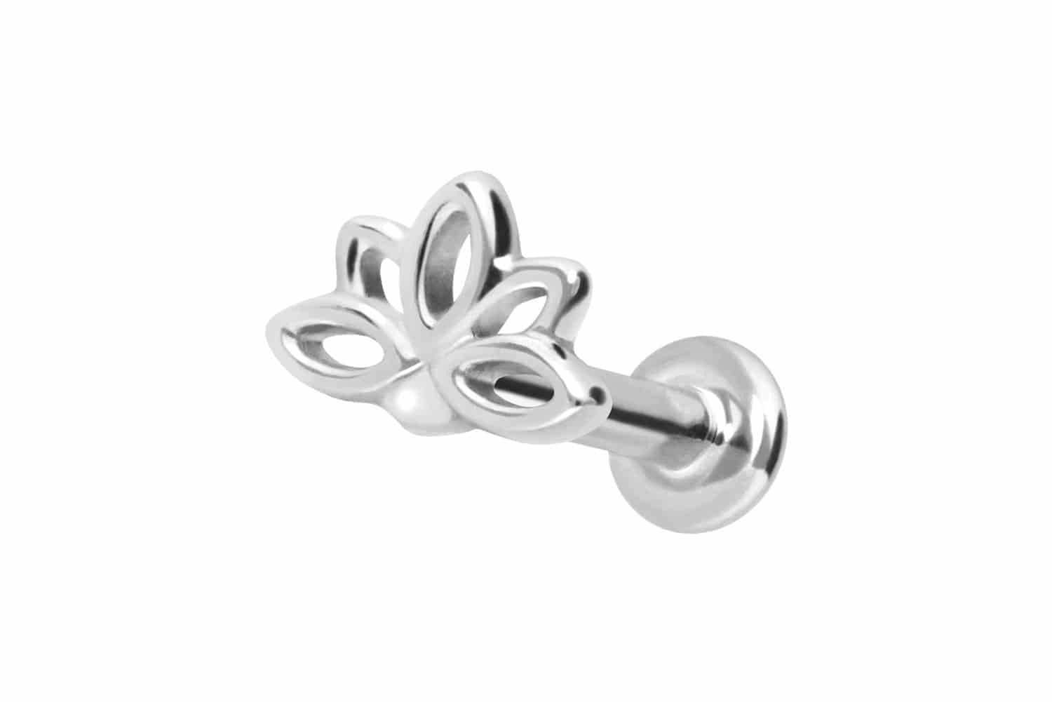 Piercing-Set 14 Karat Gold Labret mit Push Fit LOTUSBLÜTE
