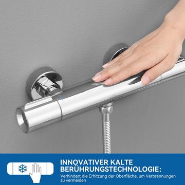 AuraLum pro Brausethermostat Duscharmaturen mit Thermostat Duscharmatur Mischbatterie Badewanne mit 38 ° C Sicherheitstaste Duscharmatur