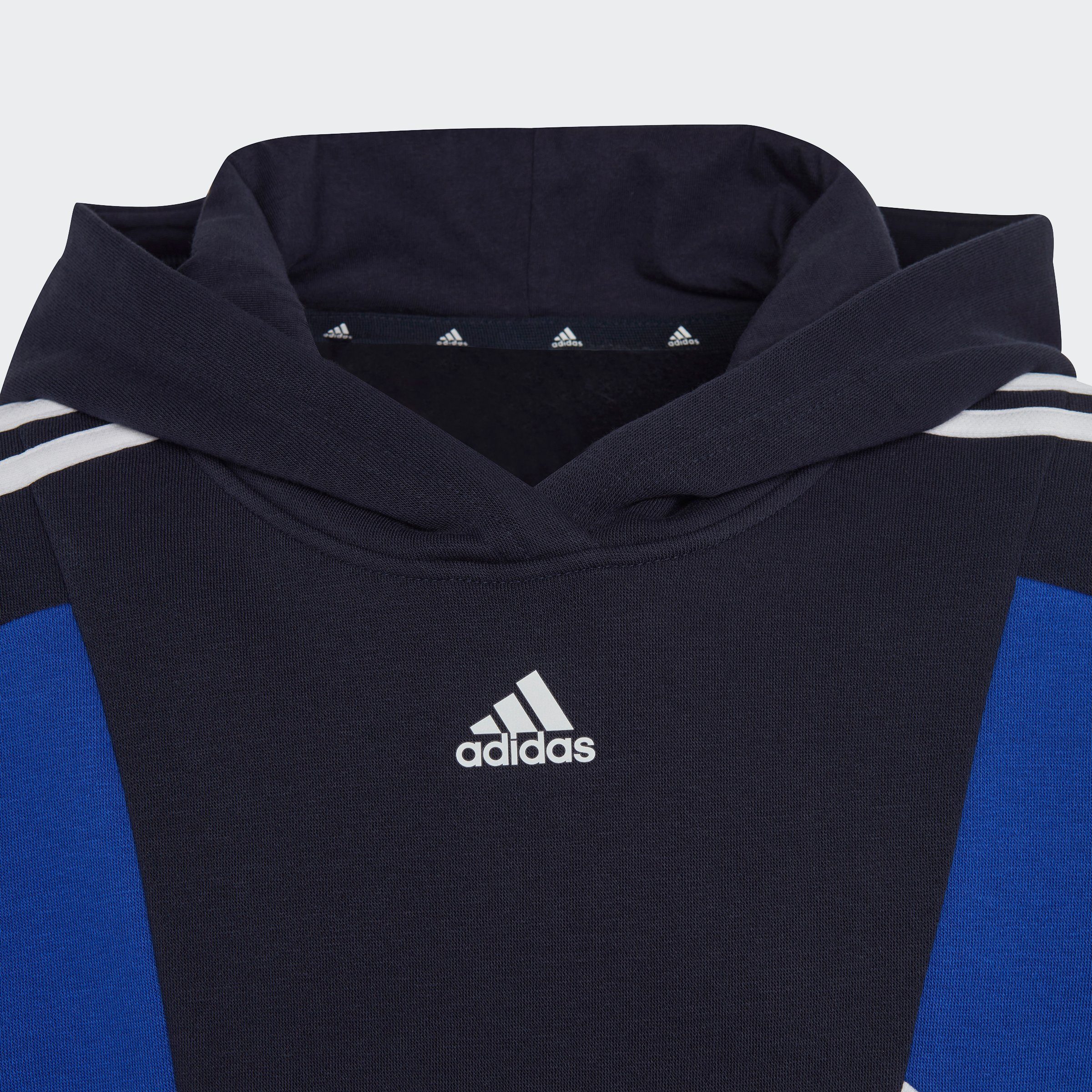 adidas Sportswear Sweatshirt COLORBLOCK HOODIE Blue / White Legend / Ink Lucid 3STREIFEN Semi