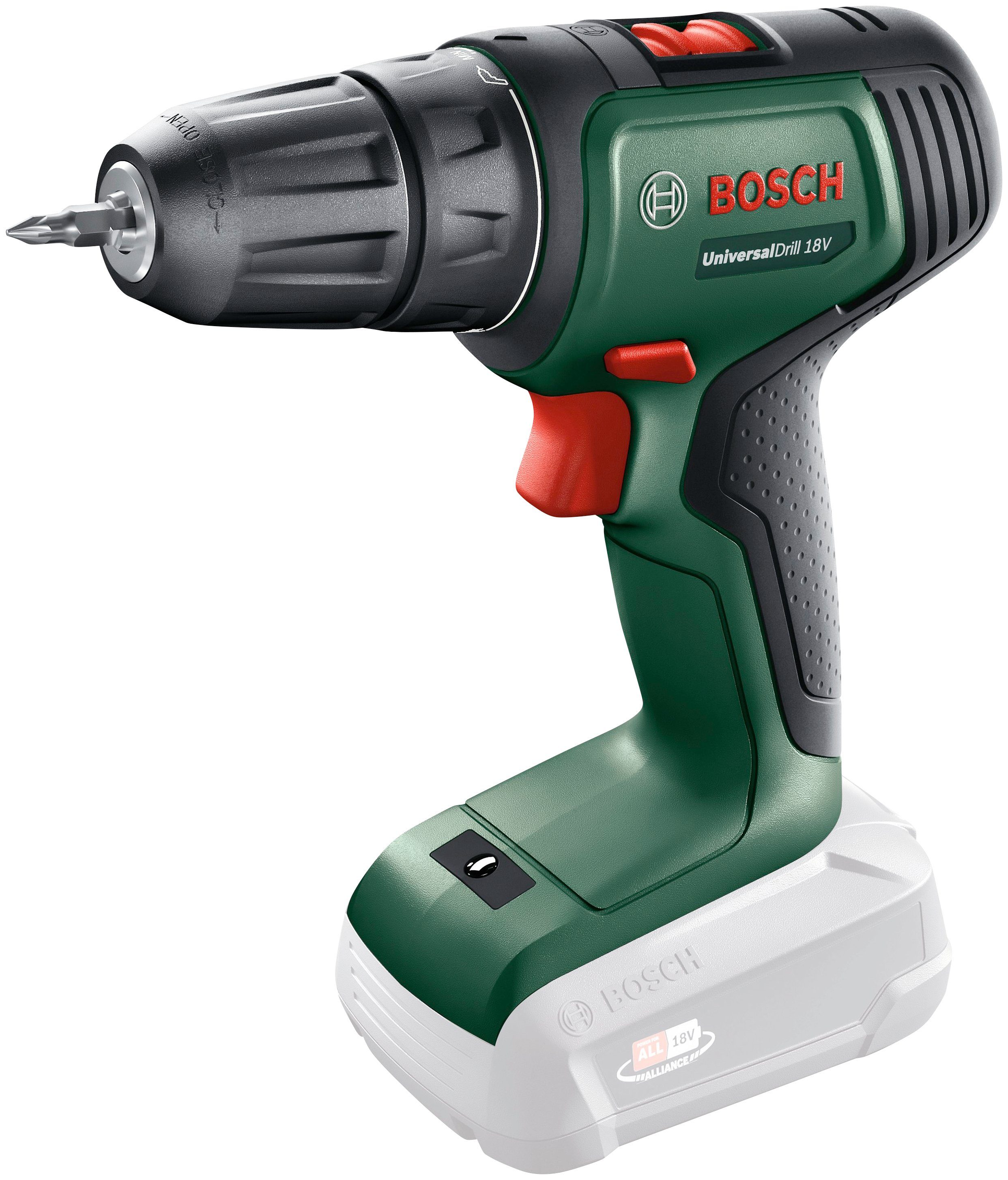 Akku Bosch 40 Home Akku-Schrauber U/min, Universaldrill Ladegerät 1450 Nm, und & Garden 18V, ohne