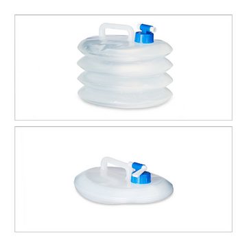 relaxdays Kanister Wasserkanister faltbar 4er Set oval, 5 Liter