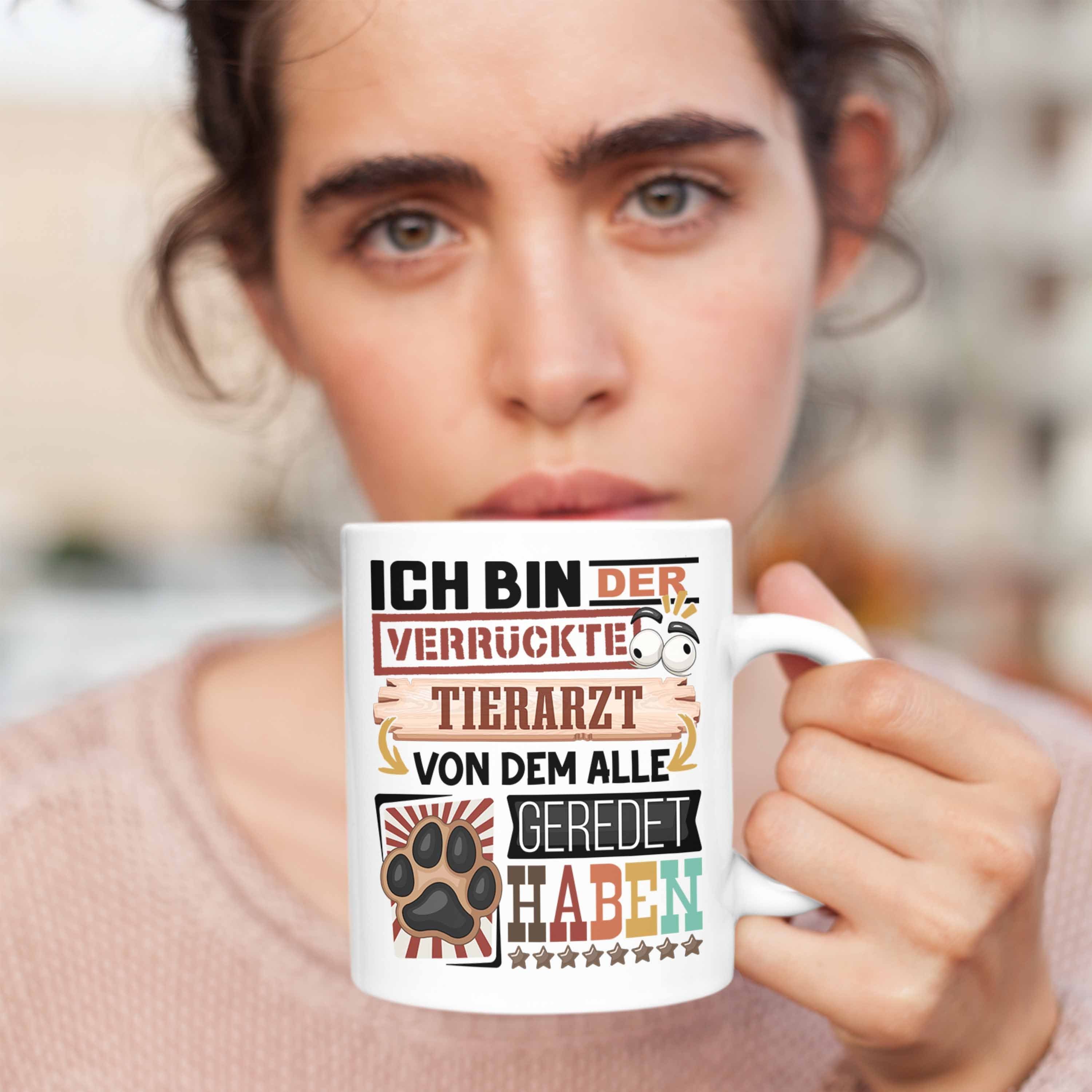 Trendation Tasse Tierarzt Tasse für Tierarzt Geschenk Lustig Spruch Geburt Geschenkidee Weiss