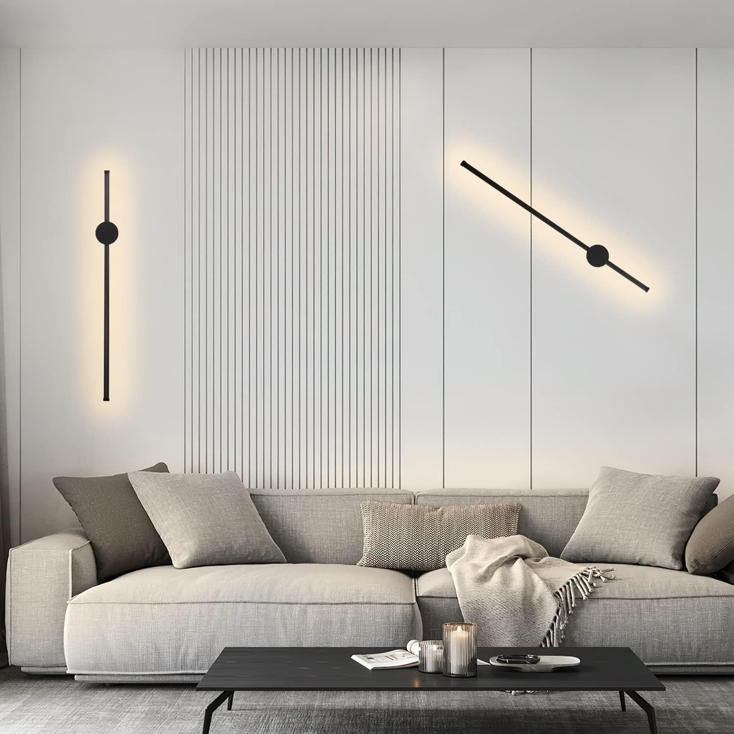 Nettlife LED Wandleuchte 60CM Schwarz Modern Flurlampe Schwenkbar 90°, Schw günstig online kaufen