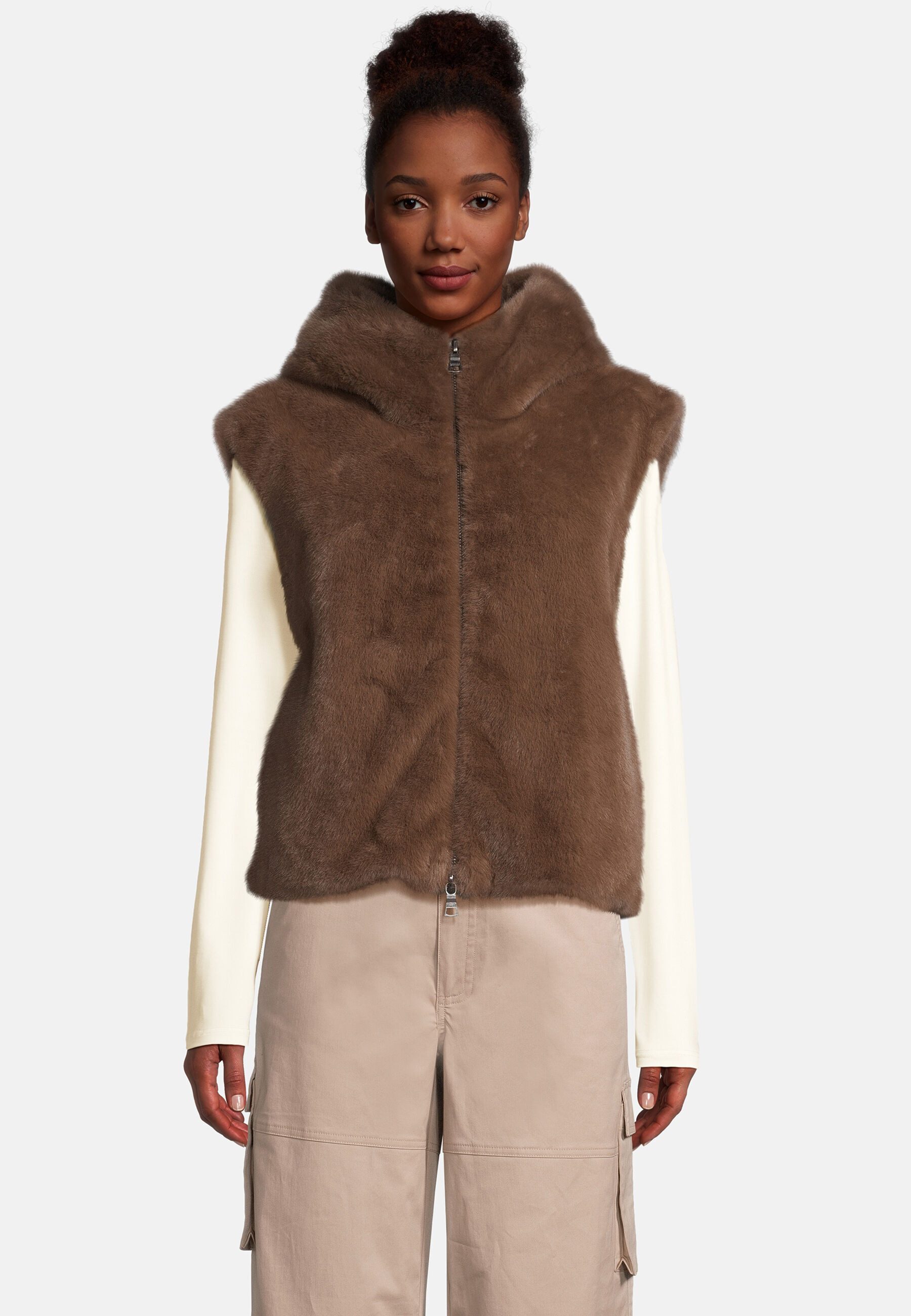 Blonde No.8 Fellimitatweste ASHLEY mit Kapuze günstig online kaufen