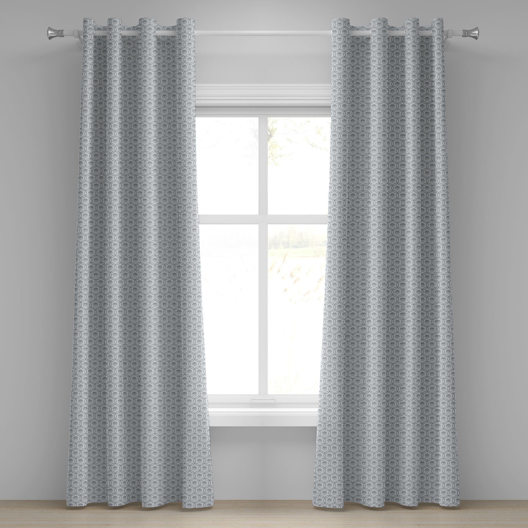 Gardine Dekorative 2-Panel-Fenstervorhänge für Schlafzimmer Wohnzimmer, Abakuhaus, Geometrisch Kultur Floral