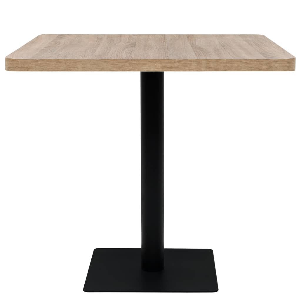 vidaXL Esstisch Bistrotisch MDF und Stahl Quadratisch 80x80x75 cm Eichenoptik (1-St)