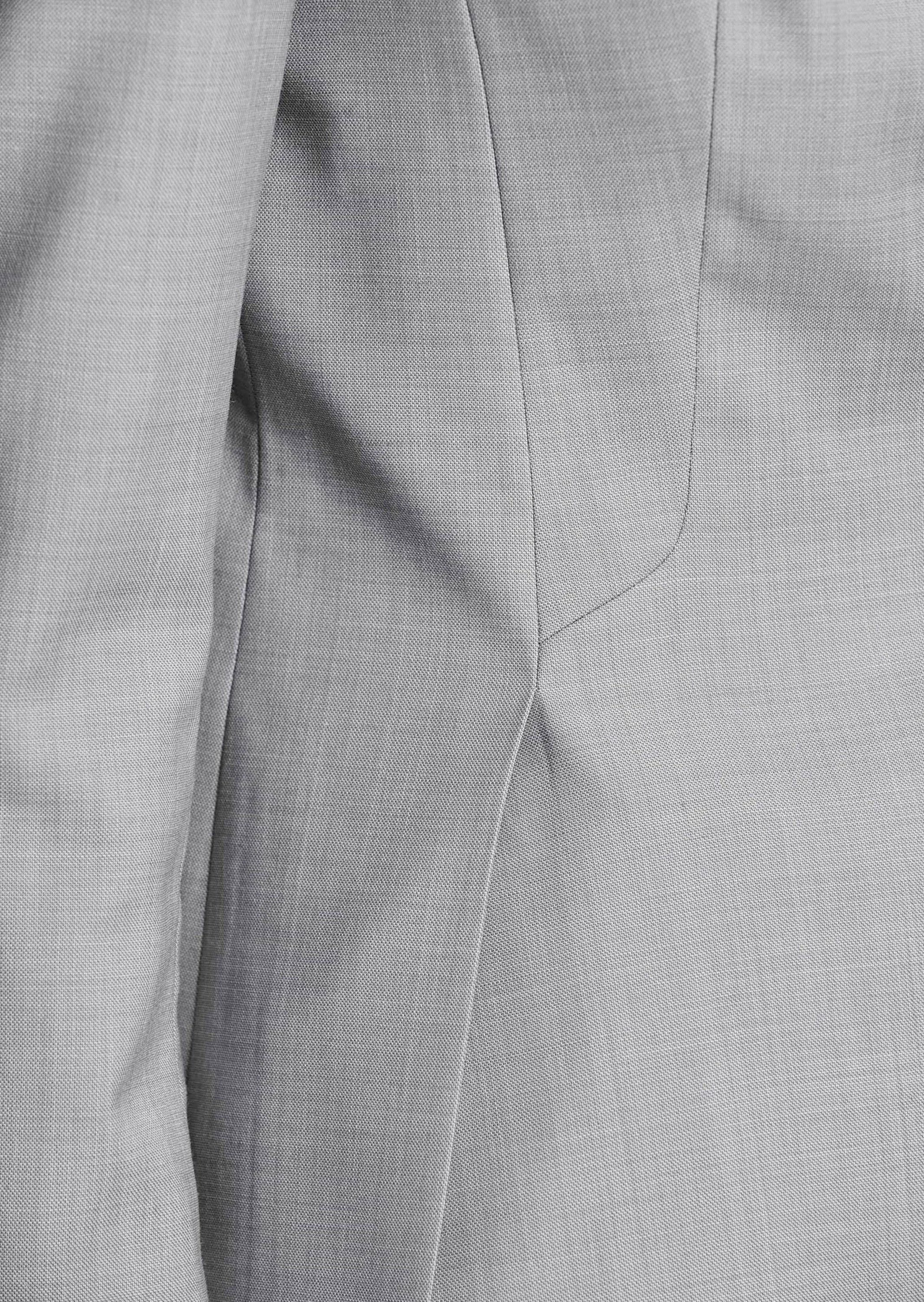 MADELEINE Kurzblazer Einreihiger Woll-Blazer, tailliert Nadelstreifen-Design, Reverskragen, Knopfverschluss, Seitenschlitze – Bild 4 von 5